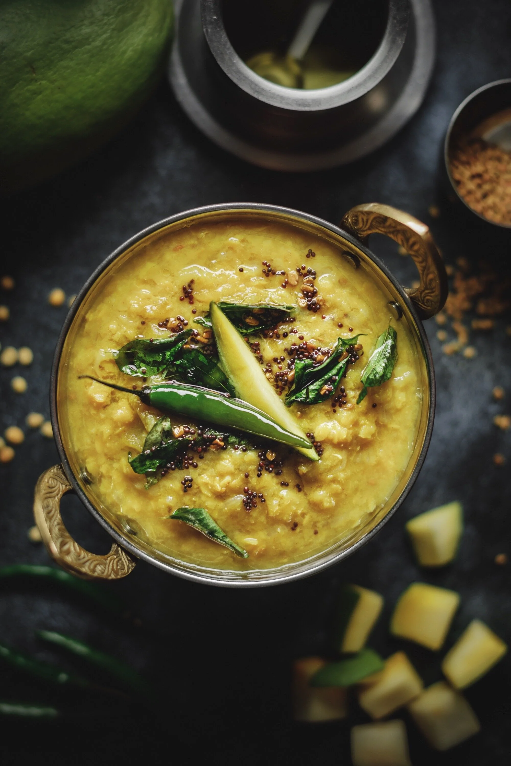 Green Mango Dal (Yellow Lentils with Green Mango)
