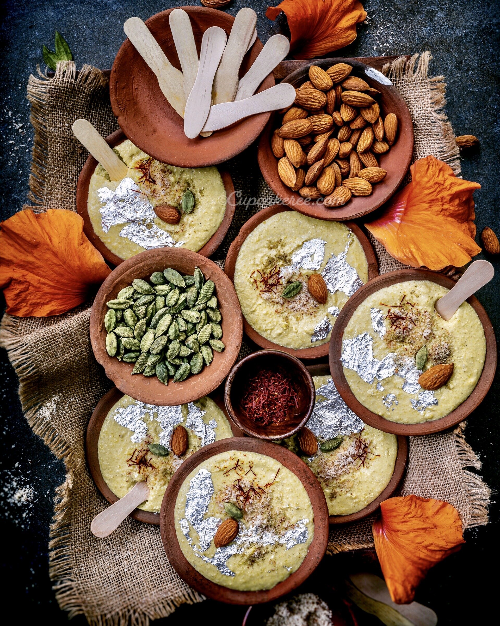 Gur Aur Badam Ki Phirni (Almond and Rice Pudding with Jaggery) — Cupcakeree