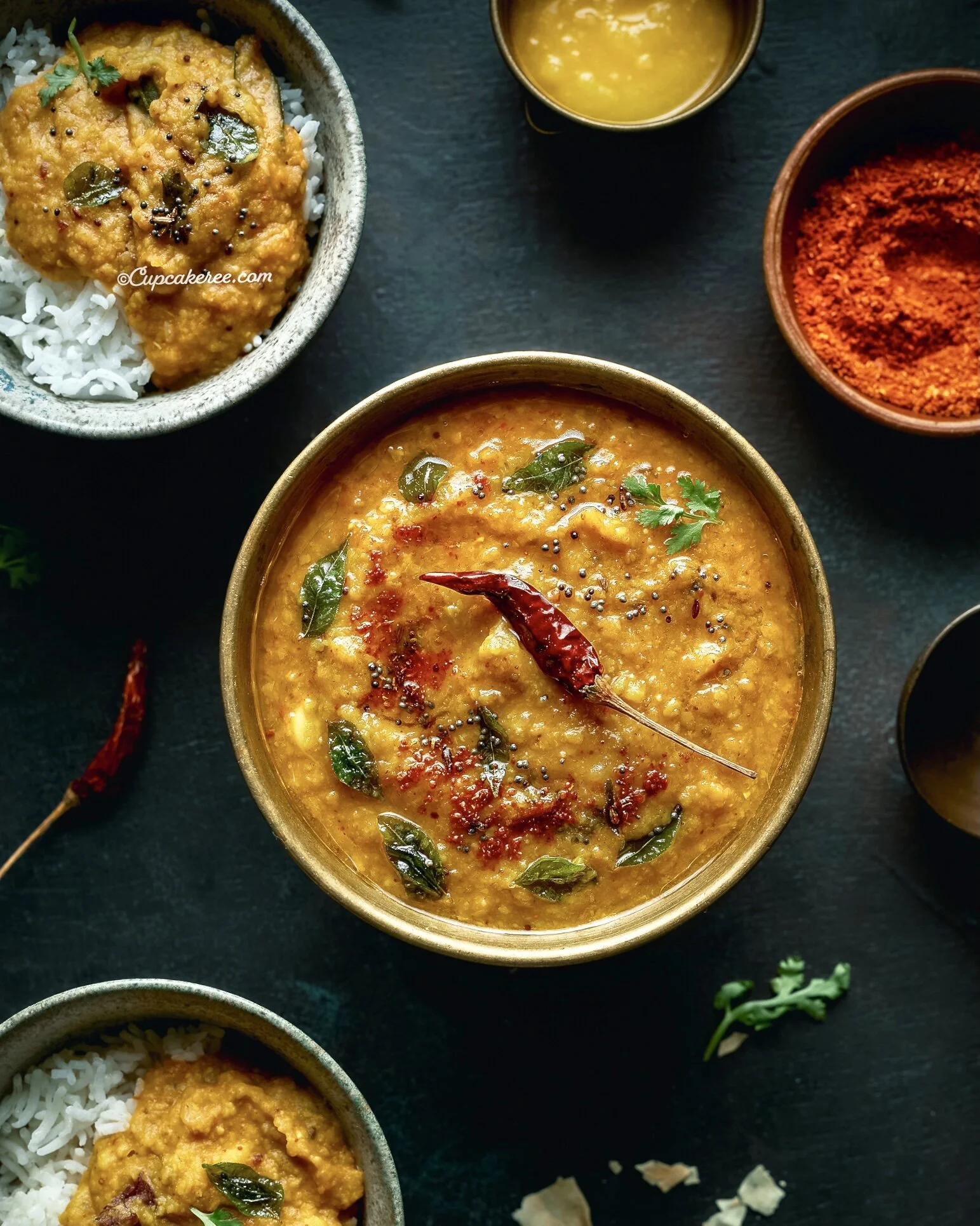 Sambar Wali Dal (Lentils with Sambar Masala)