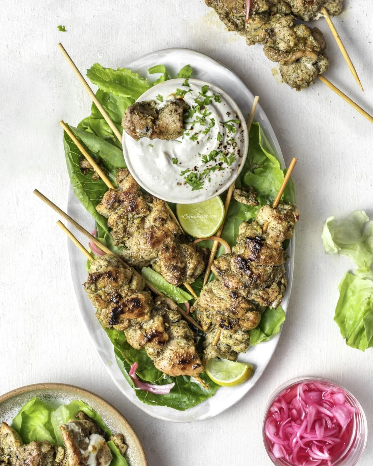 Za'atar Spiced Chicken Skewers with Whipped Feta