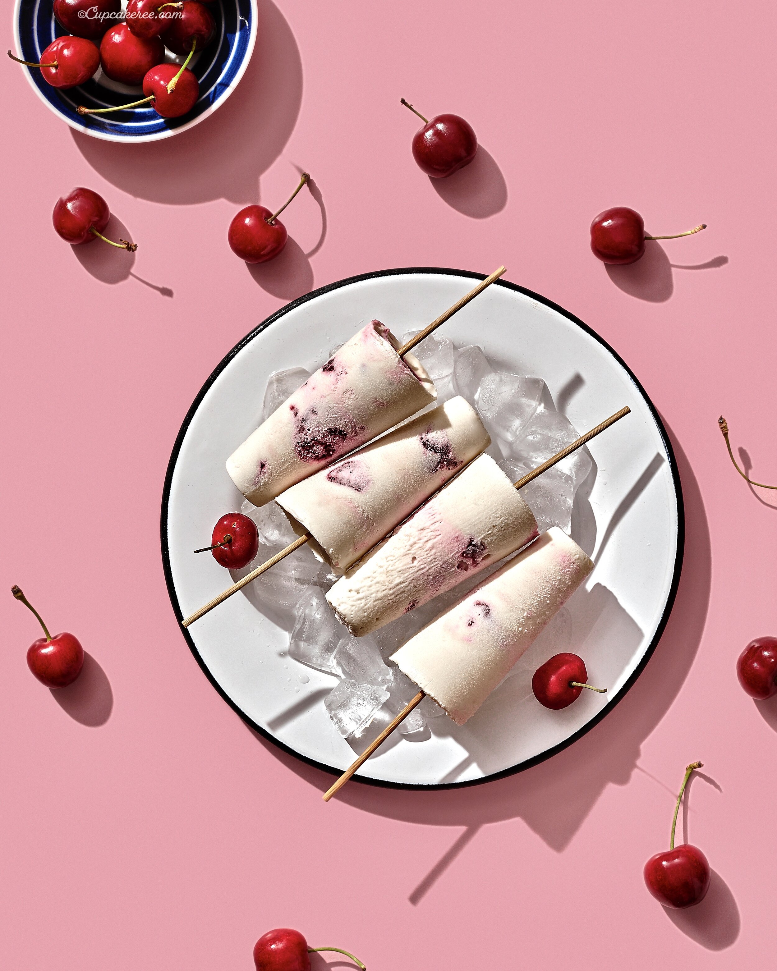 Cherry Cheesecake Popsicles