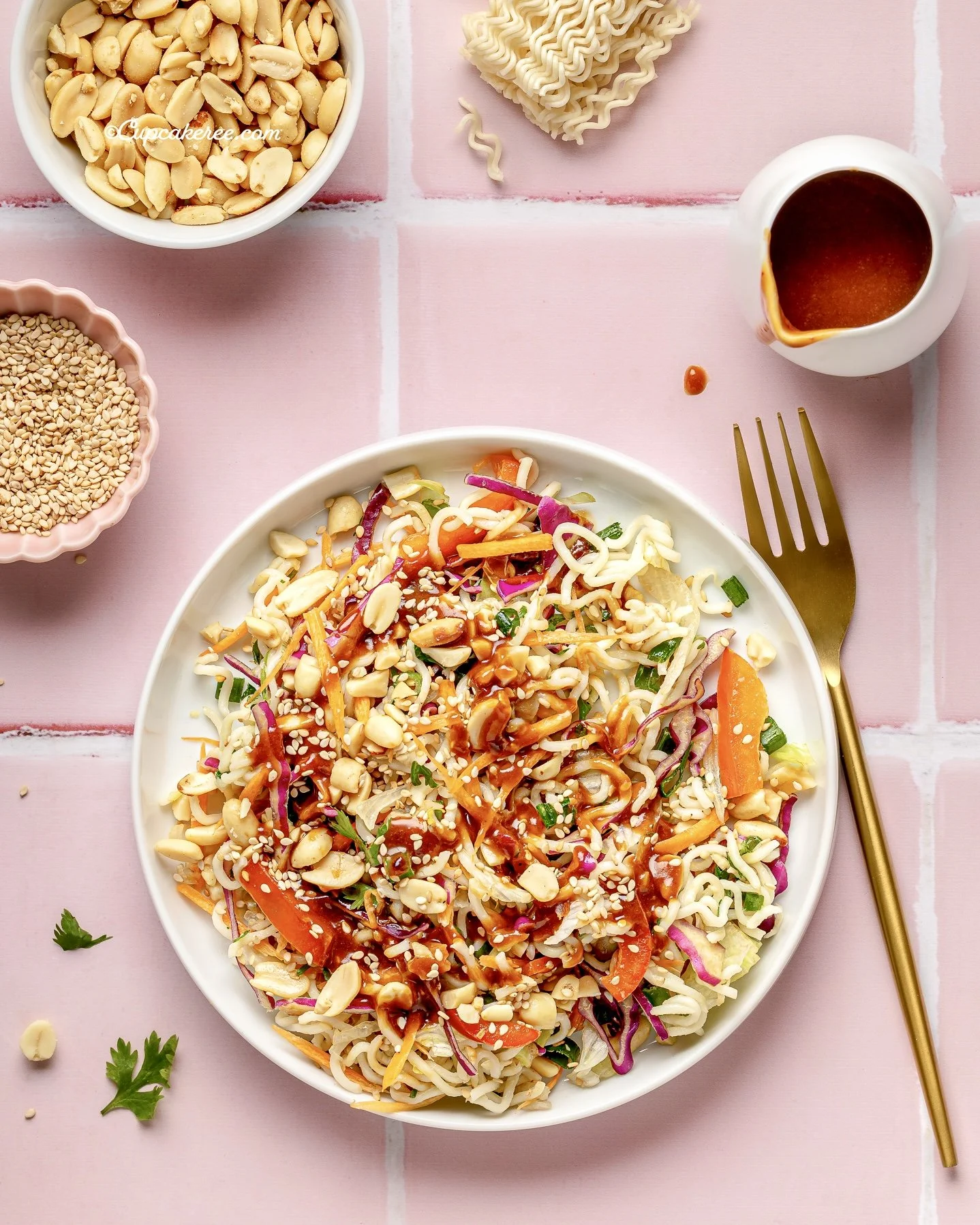 Chilled Ramen Noodle and Peanut Salad