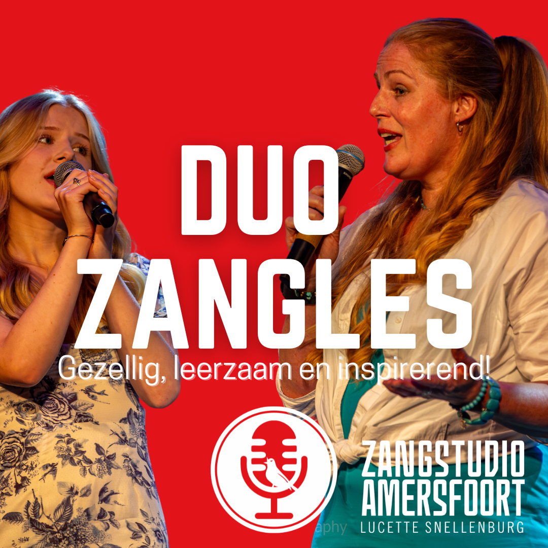 Moeder en dochter treden samen op tijdens een leerlingenconcert van Zangstudio Amersfoort