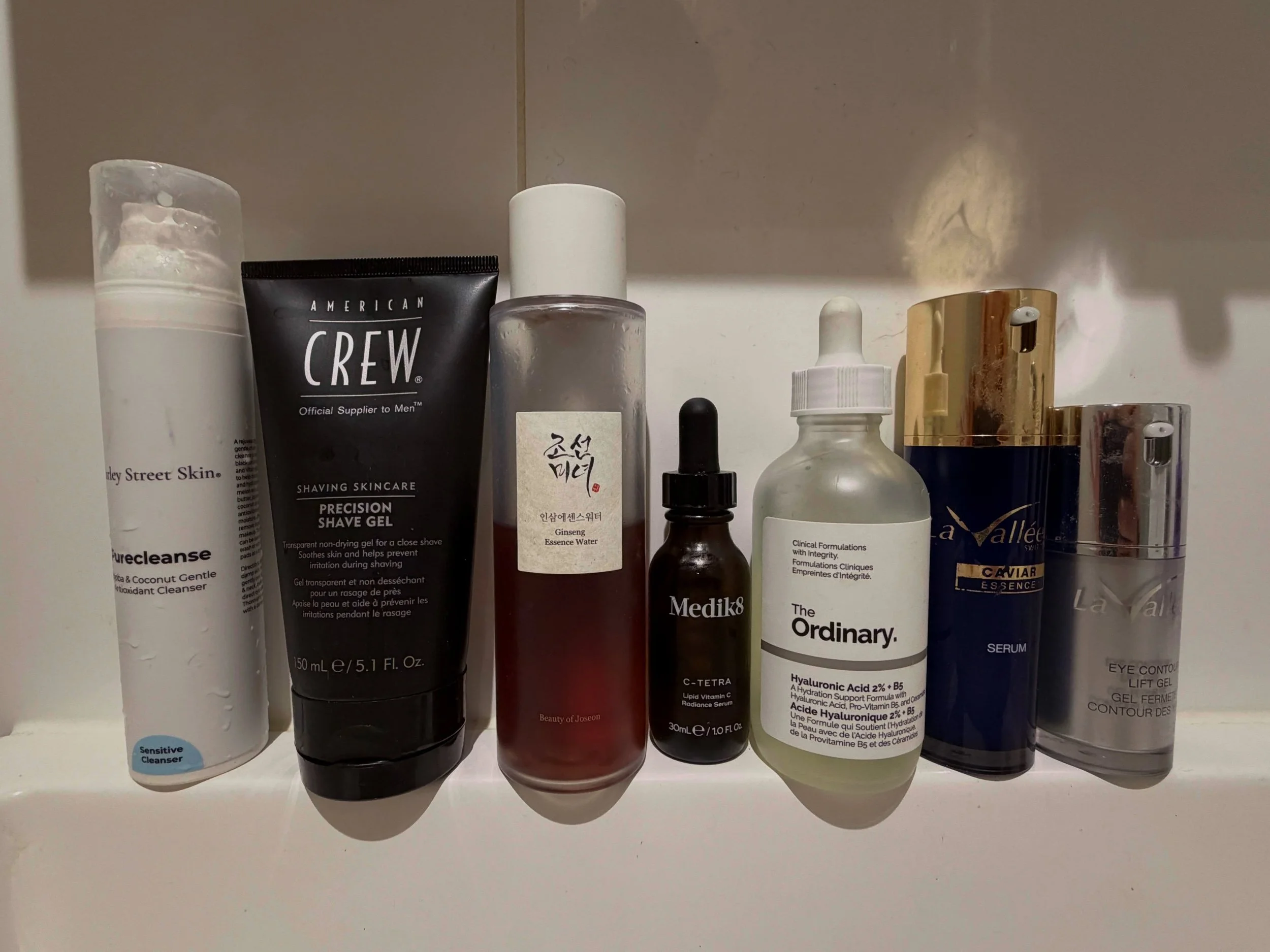 I often get asked about my skincare regime, so as it&rsquo;s the final 2 weeks of @theproducerslondon , this is what I use to get my face ready for a show:

@harleystskin Purecleanse face wash 
@americancrewuk Precision shave gel
@beautyofjoseon_offi