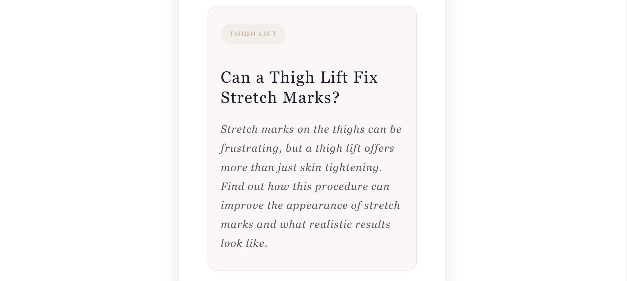Can a Thigh Lift Fix Stretch Marks 