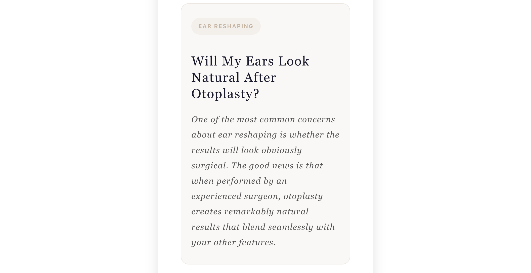 Will My Ears Look Natural After Otoplasty?