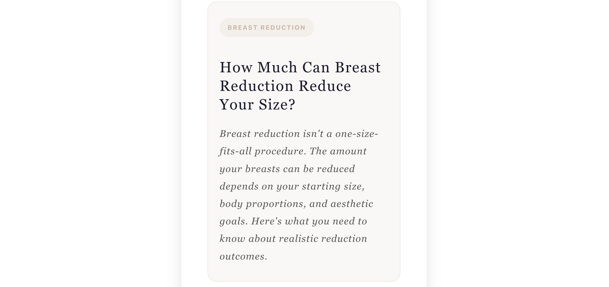 How Much Can Breast Reduction Reduce Your Size?