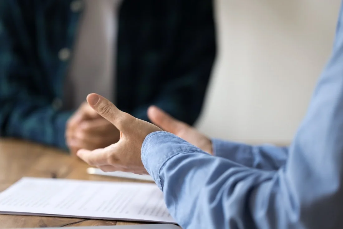 Patient consultation with a lawyer