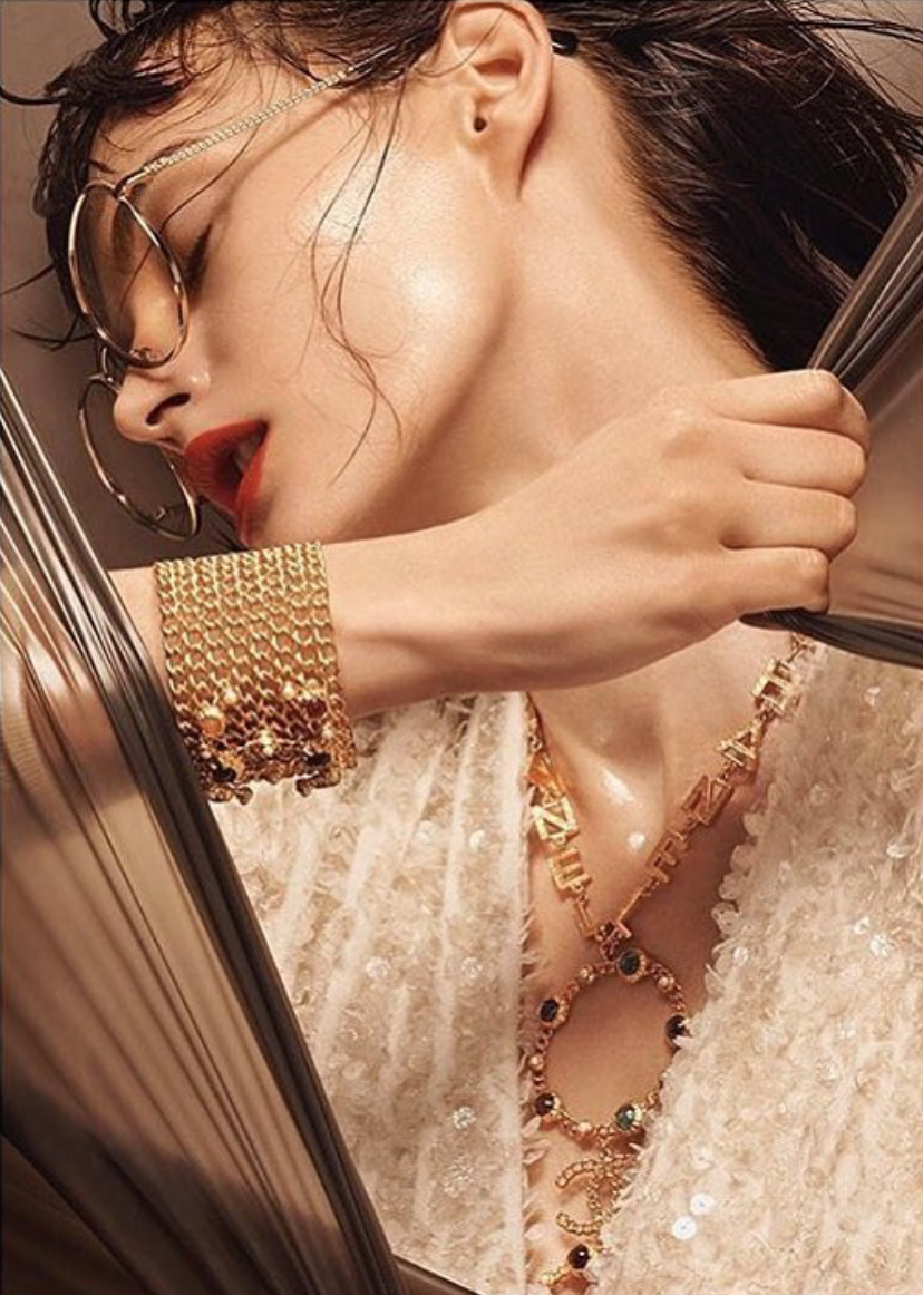  Set assistant for Chanel fashion story, I worked closely with the stylist and Photographer with sheer layers of latex and fabric matching the styling and the Models dewey skin. Inspired in part by Penique Productions sheer and light weight fabric wo