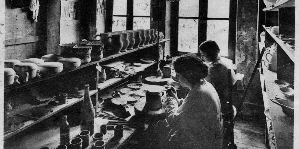 Marguerite Georges at the workshop in 1928