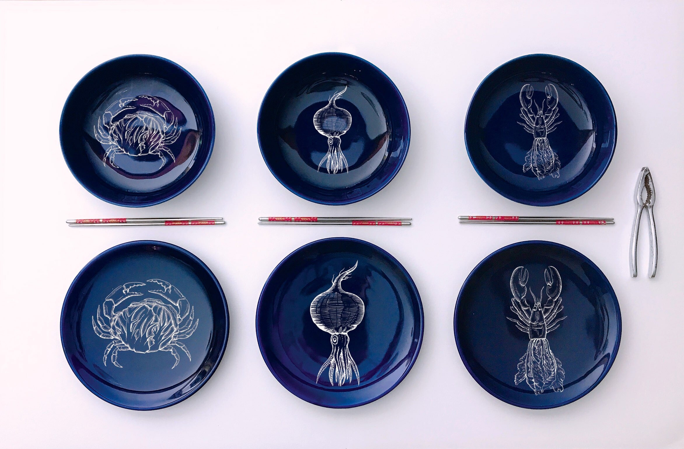 Plates created for Alain Ducasse's Esterre restaurant at the Palace Hotel Tokyo