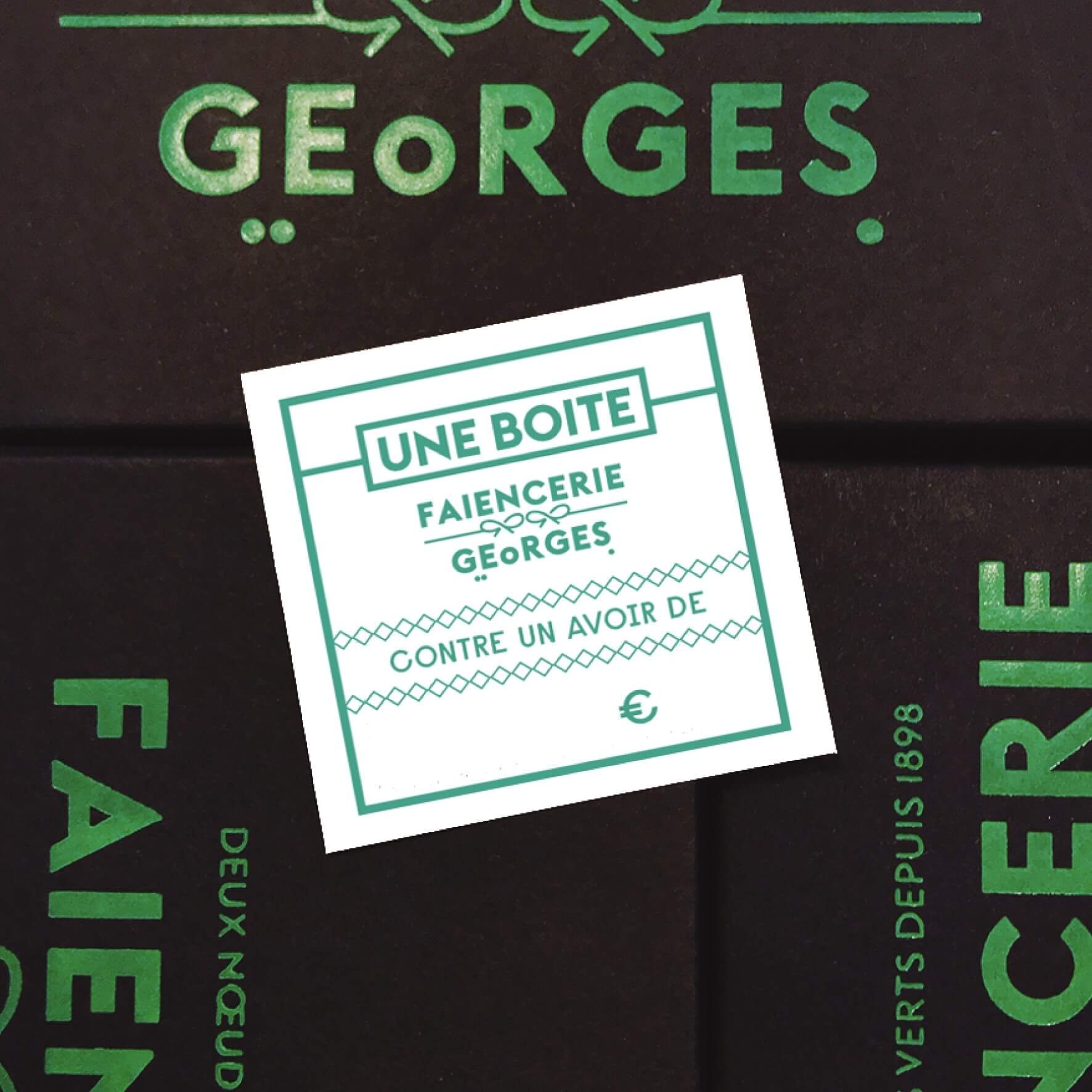 Bon d'achat sur boîtes Faïencerie Georges