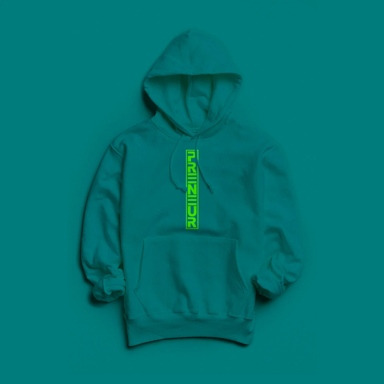 Vertical OG Hoodie - Teal/Lime
