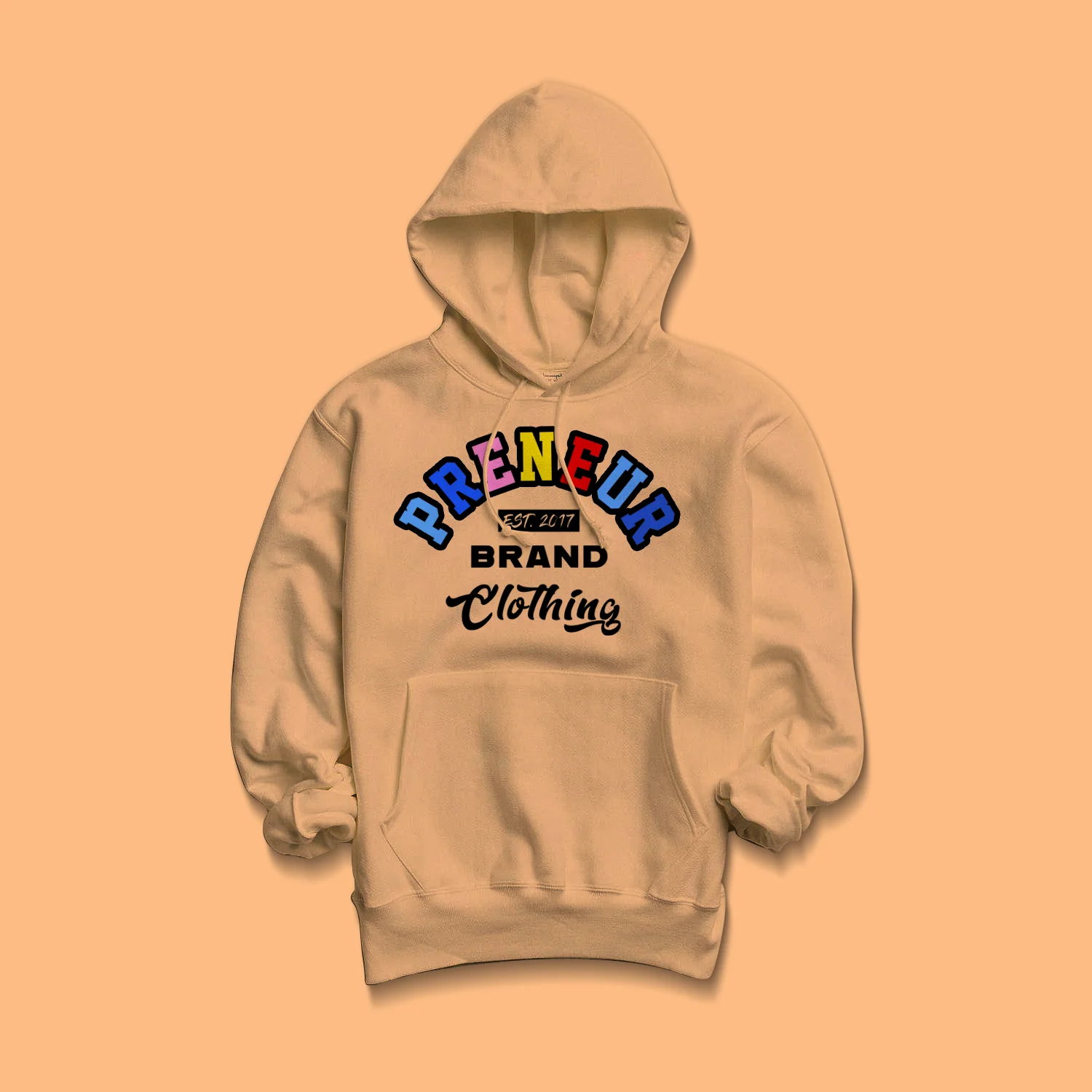 Multi-Color Preneur Hoodie - Peach
