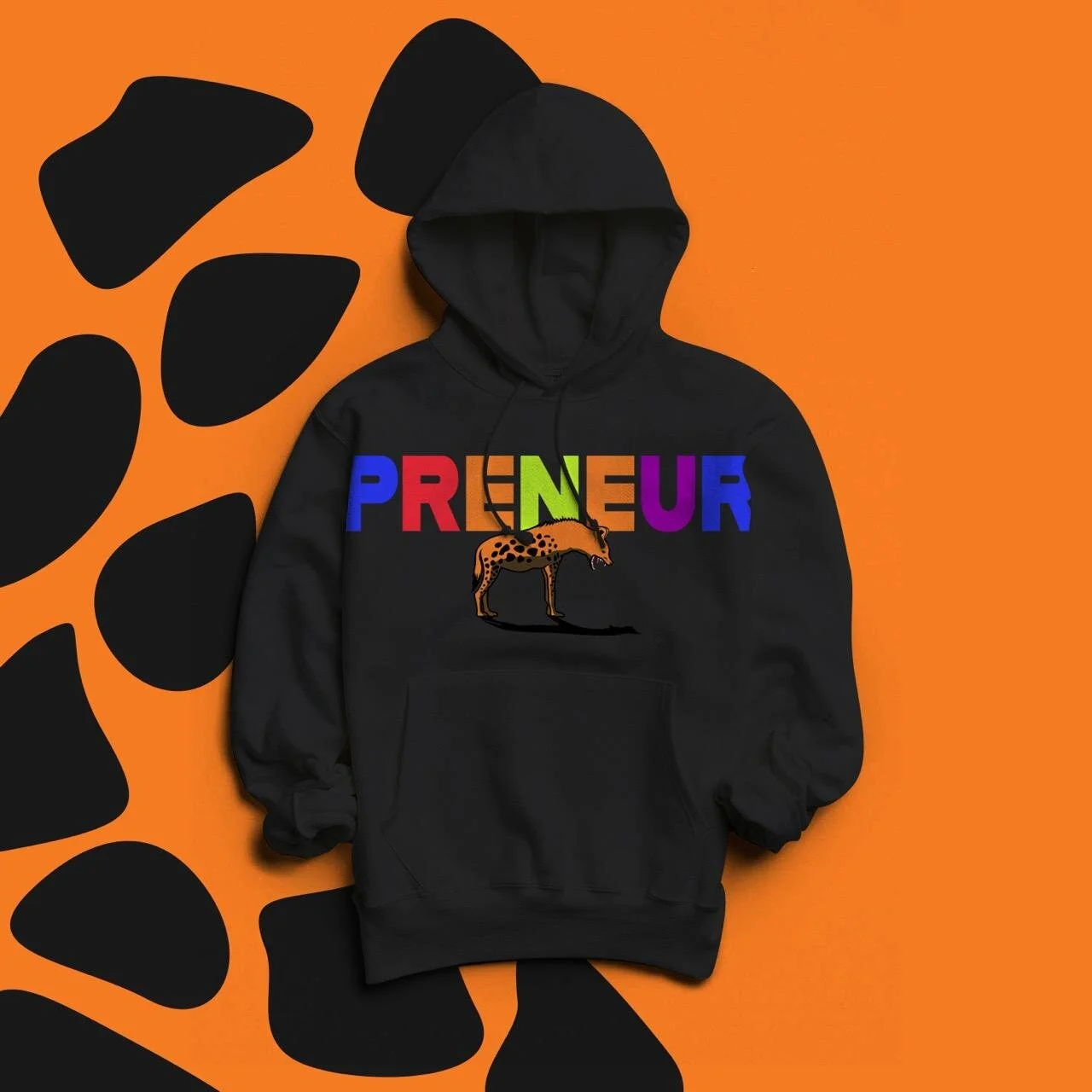 The Hyena Blk/multi Hoodie stitched