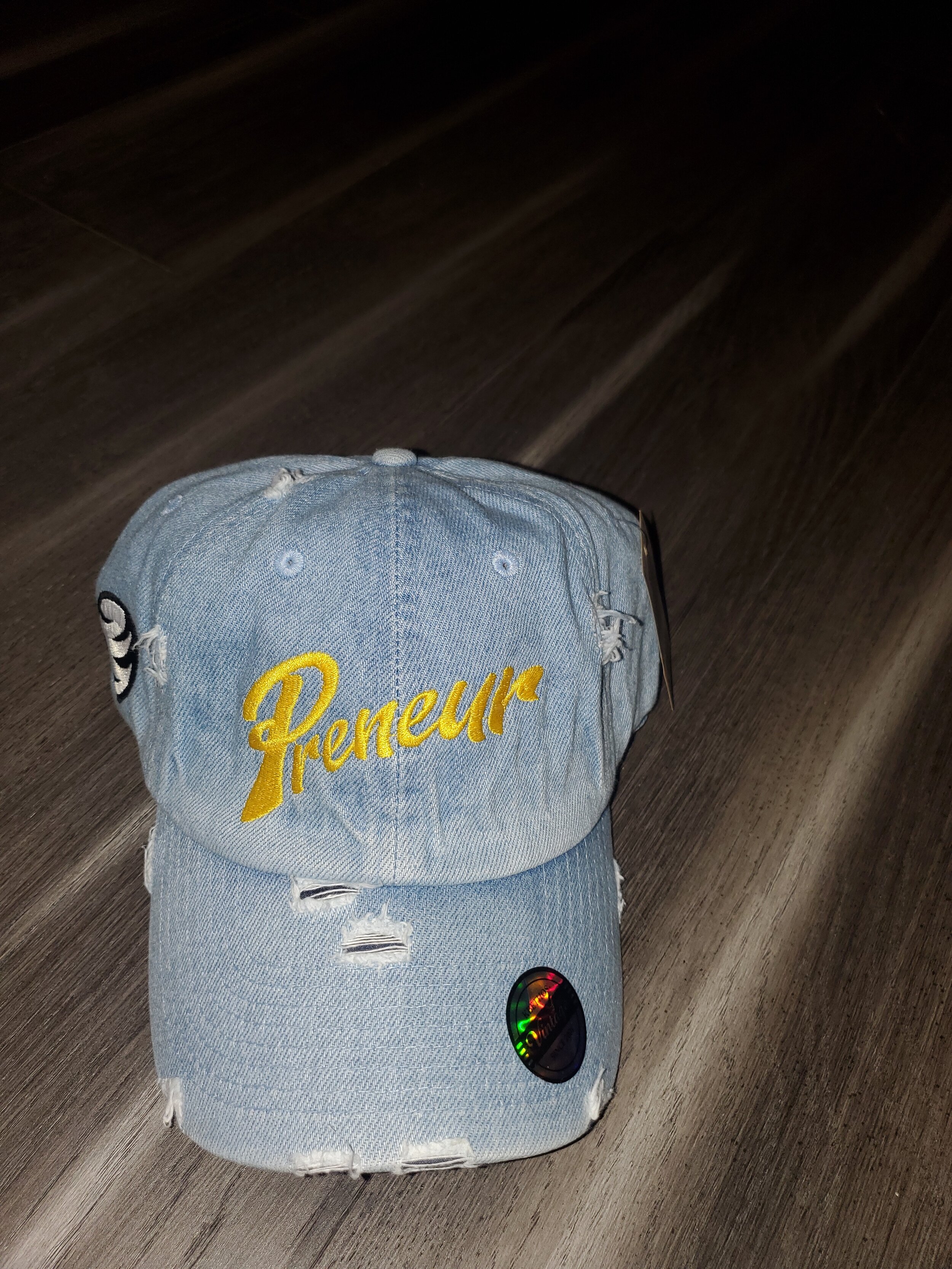 Premium Cursive Preneur- Light Denim