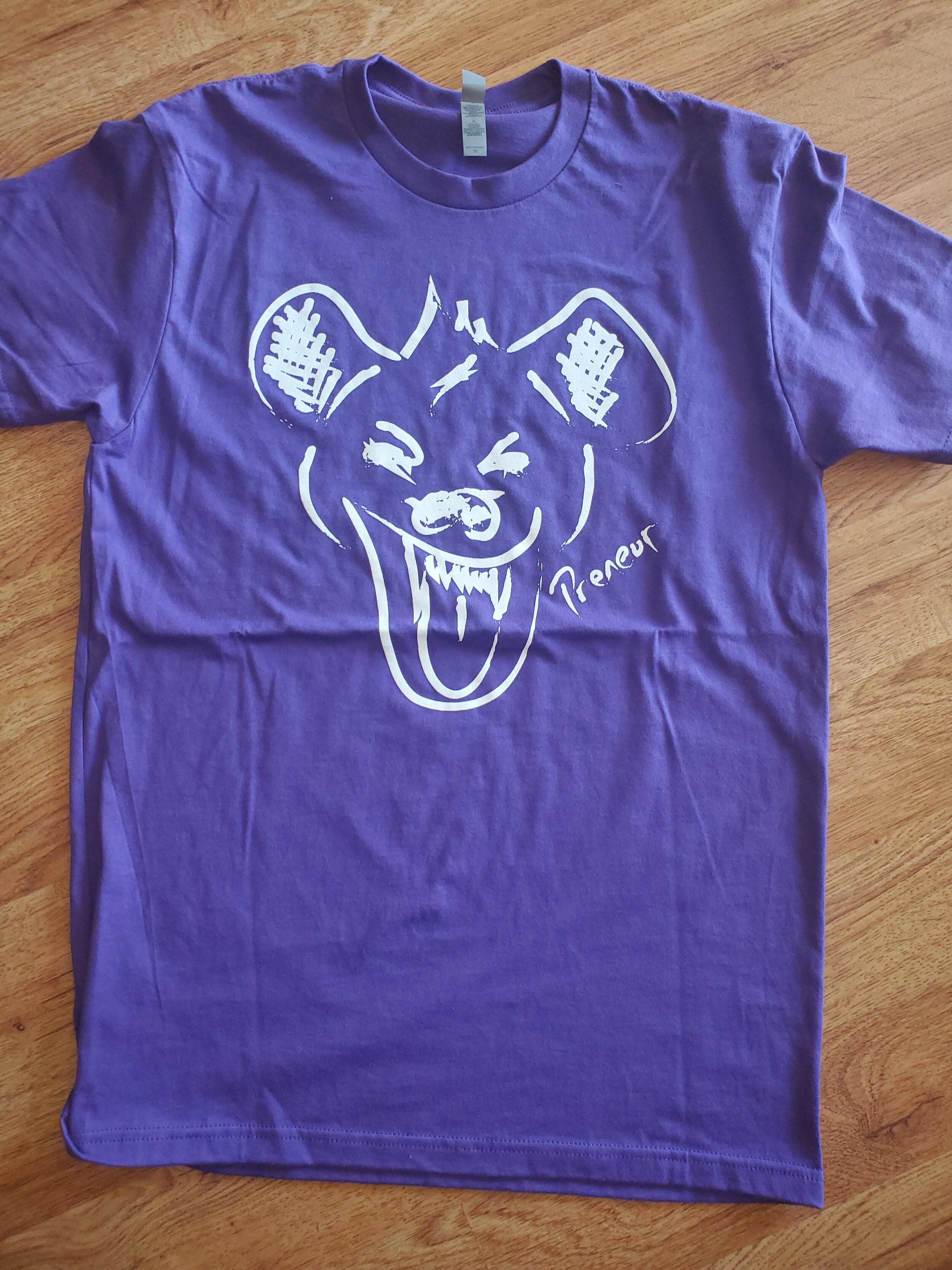 Hyena Quote Tee- Team Purple/White
