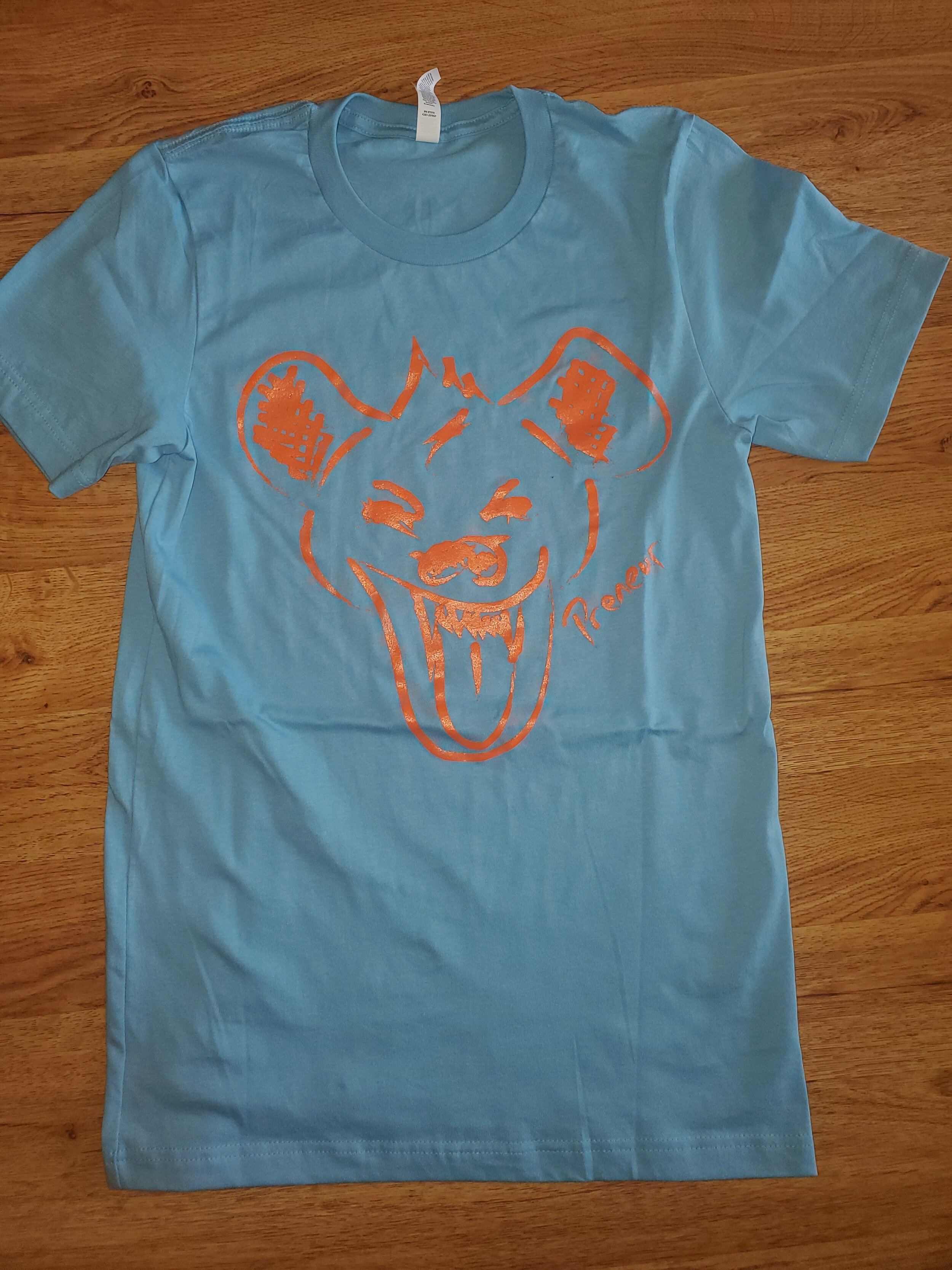 Hyena Quote Tee- Ocean Blue/orange