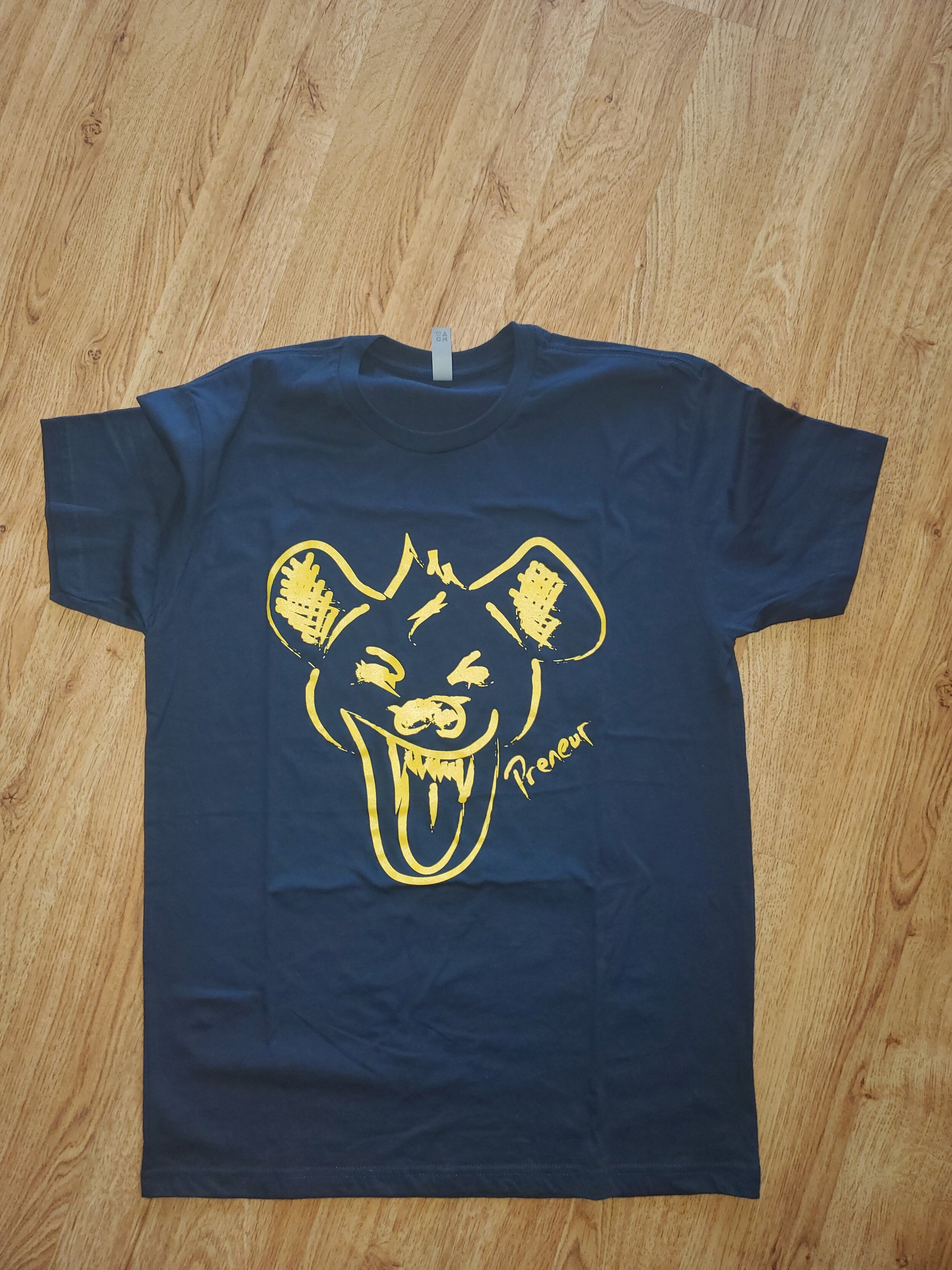 Hyena Quote Tee- Navy/ Yellow Gold