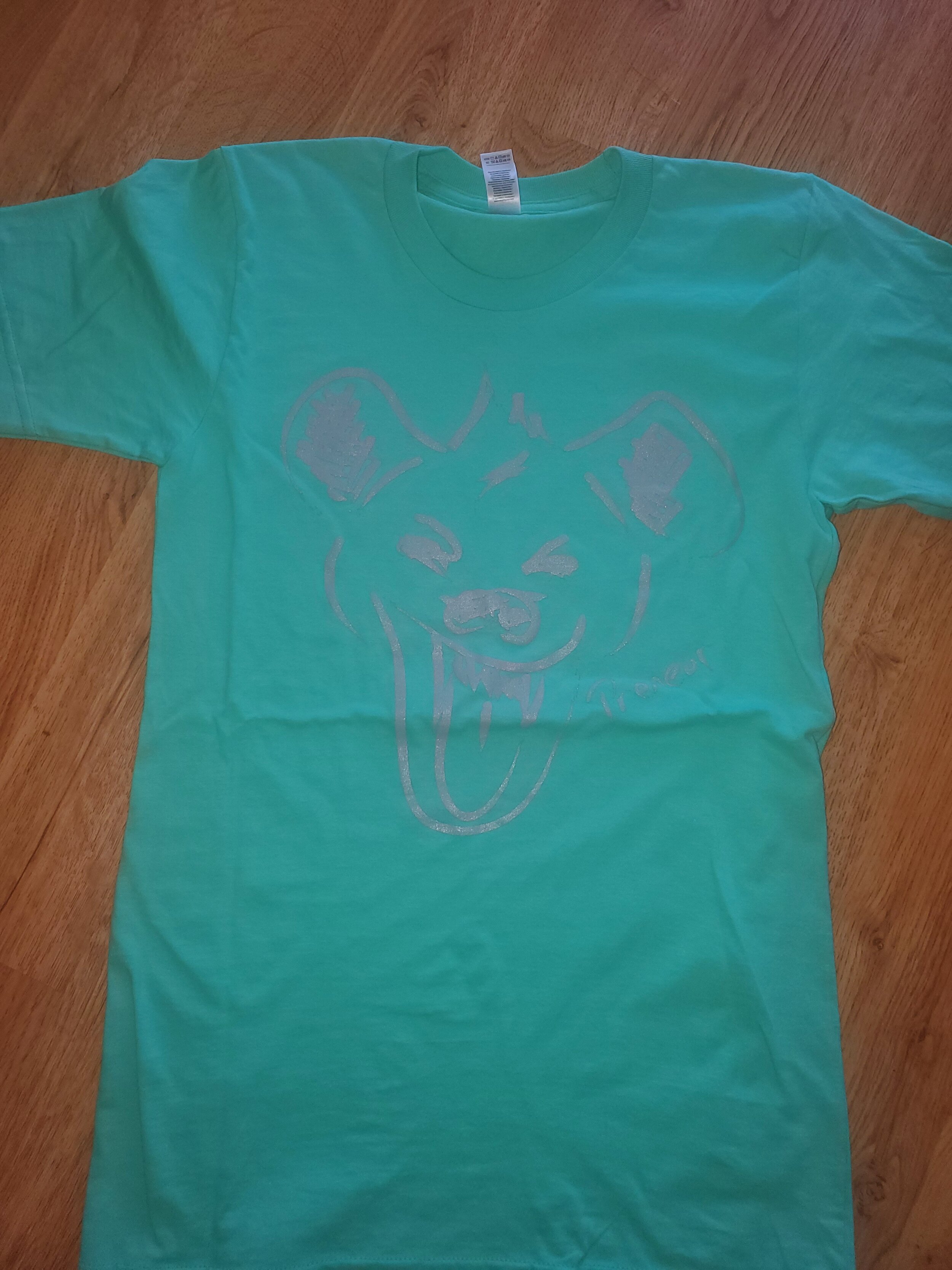 Hyena Quote Tee- Mint/purple