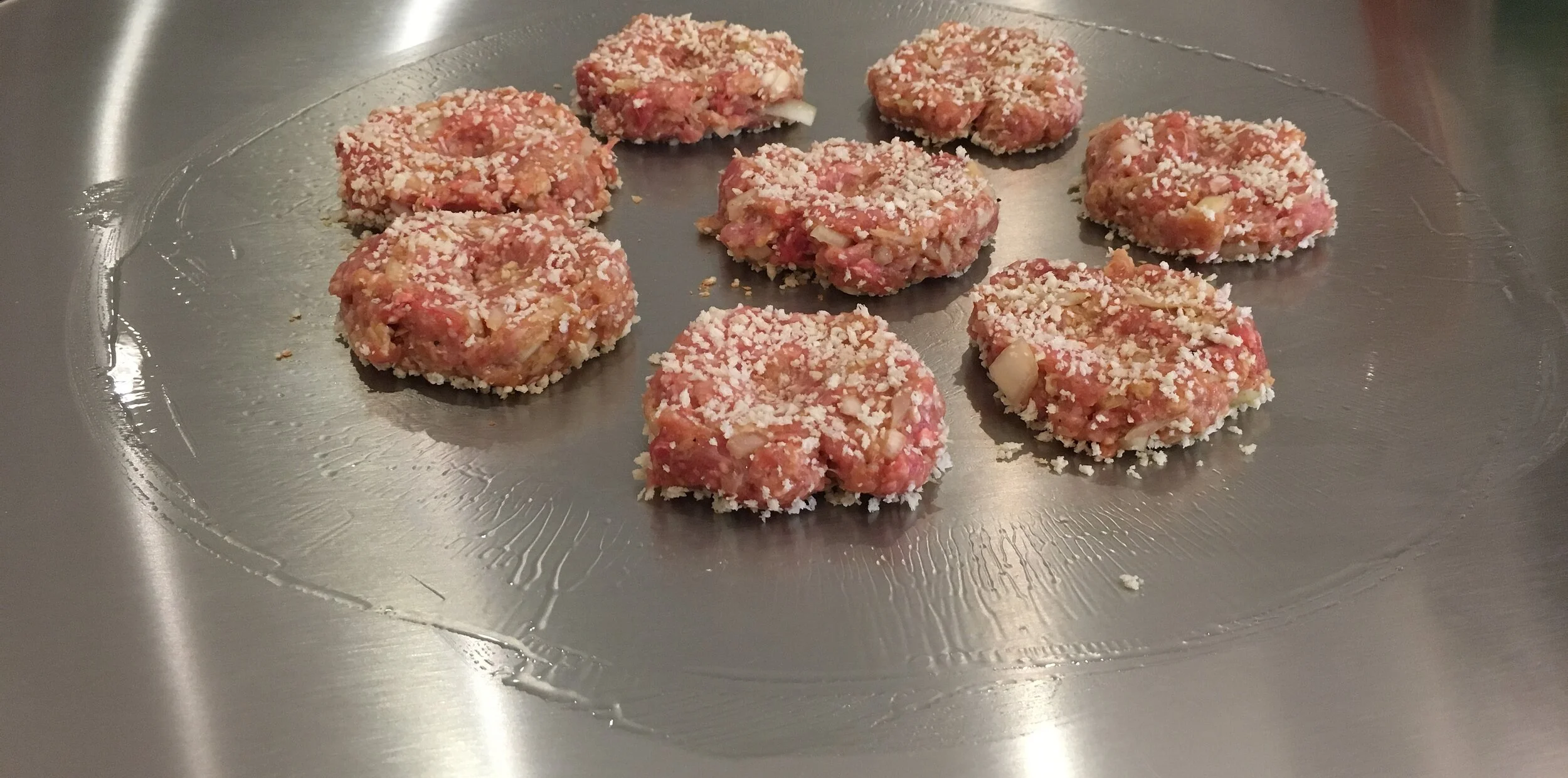 Teppanyaki Frikadellen + Sweet Potato "Hash"