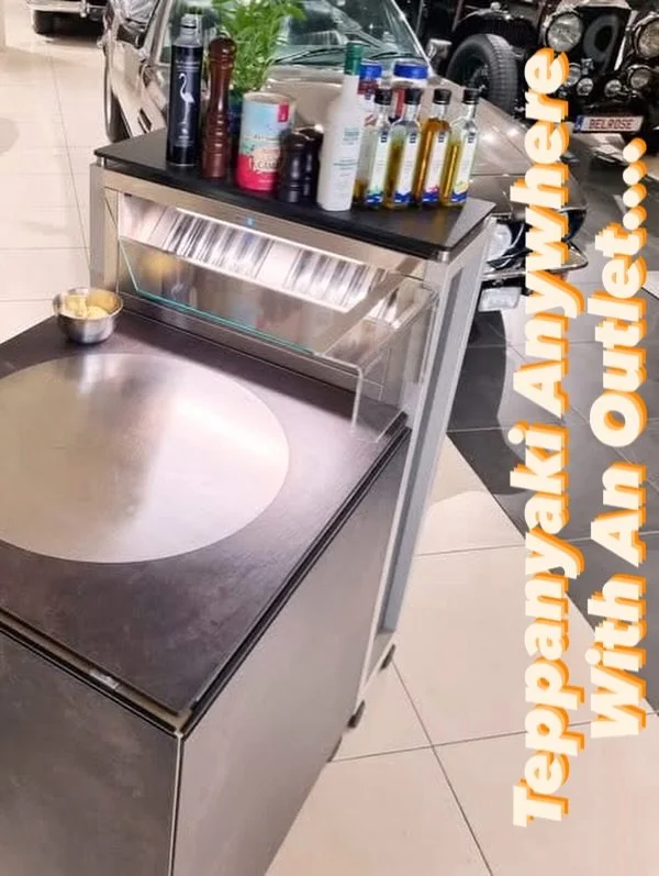 Now this&hellip;. Mobile teppanyaki workstation with mobile air extractor unit. Perfect for anywhere with an electrical outlet. #conferencecenter #miamiartweek #artbaselmiami