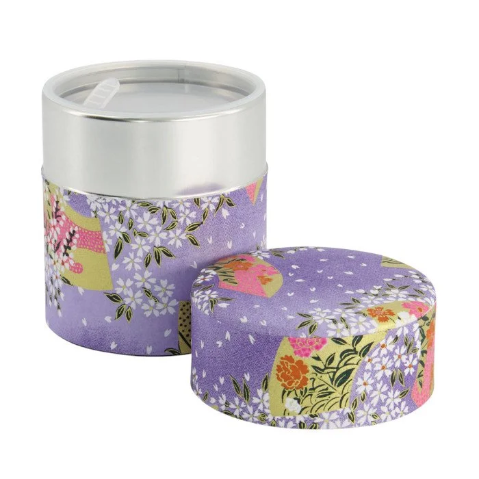 Washi tin Sencha green tea storage Flowers.jpg