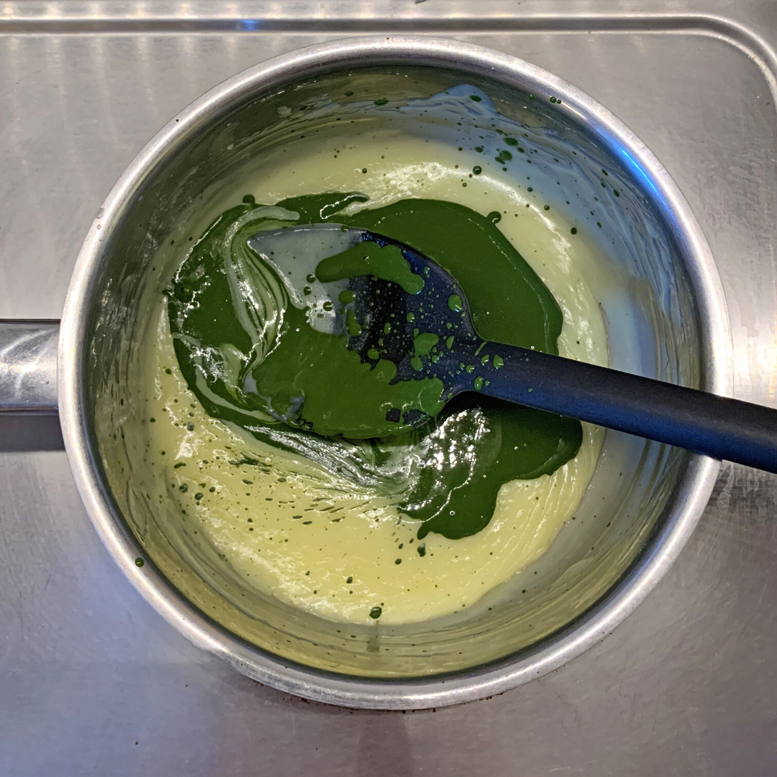 The matcha gives the jam a really deep green color and a delicious taste.