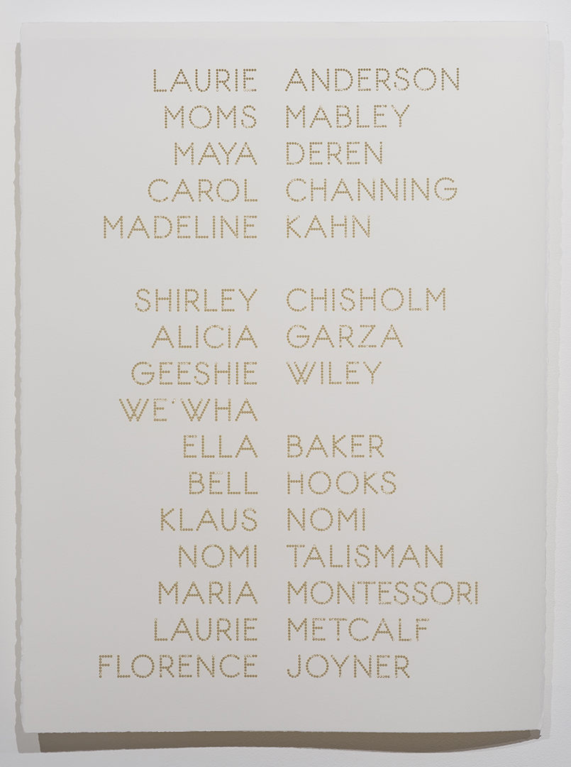 Cast List: Laurie Anderson: 2015, laser-cut BFK Rives paper, 28 x 22”