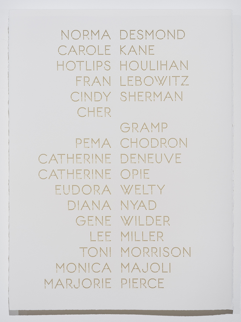 Cast List: Norma Desmond , 2015, laser-cut BFK Rives paper, 28 x 22”