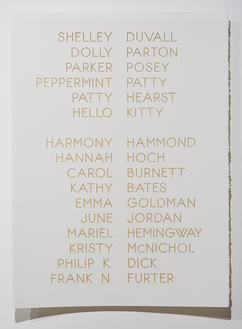 Cast List: Shelley Duvall , 2015, laser-cut BFK Rives paper, 28 x 22”