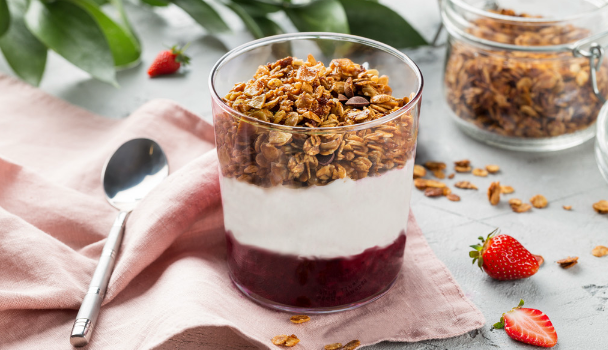 Meijer Dietitian Recipe: Roasted Strawberry Rhubarb Yogurt Parfait