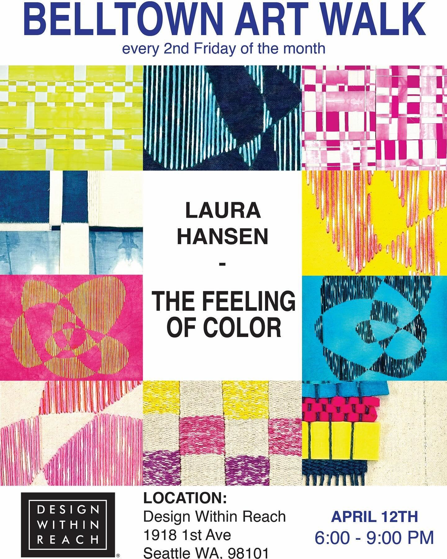 Visit Design Within Reach tonight from 6-9 for the artist reception with @laura.hansen.atelier. #textile #seattleartists #fiberart #design #community #belltown