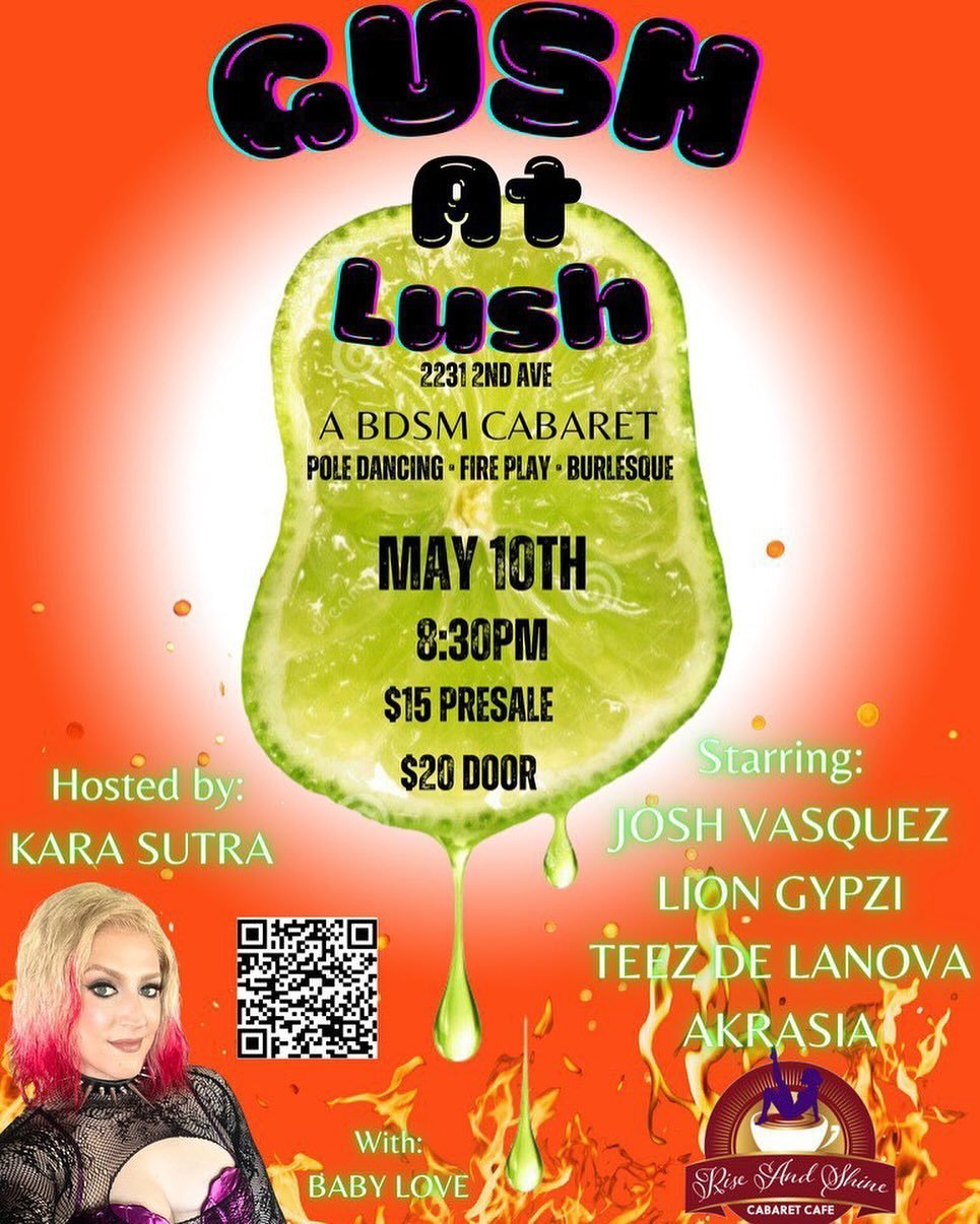 Looking ahead to the next art walk! Lushbar is hosting Gush at Lush. Wrap up your evening in Belltown with a class act drag show! #drag #belltown #artwalk #community #downtownseattle