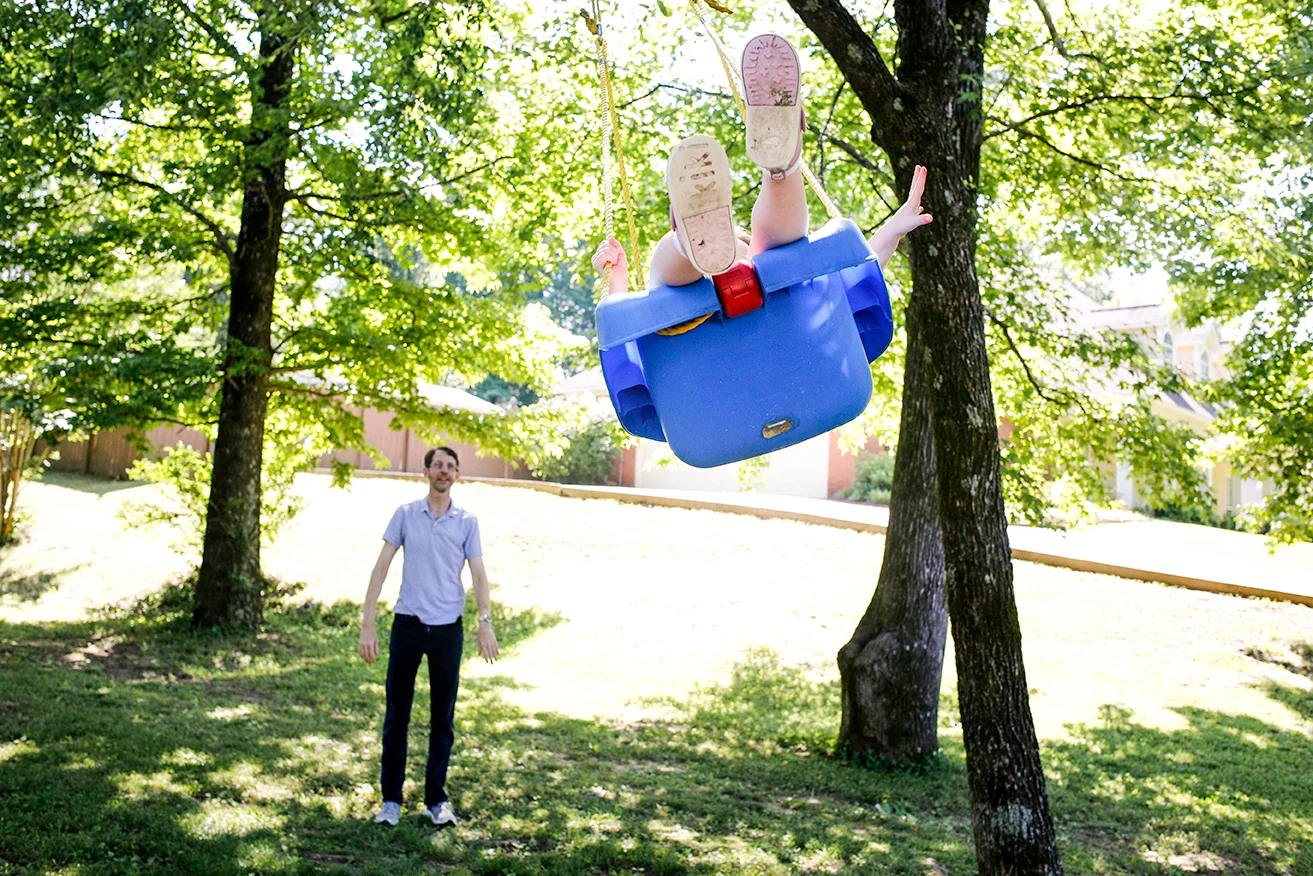 The swing in the front yard was perfect for this mini-session in Oxford, MS