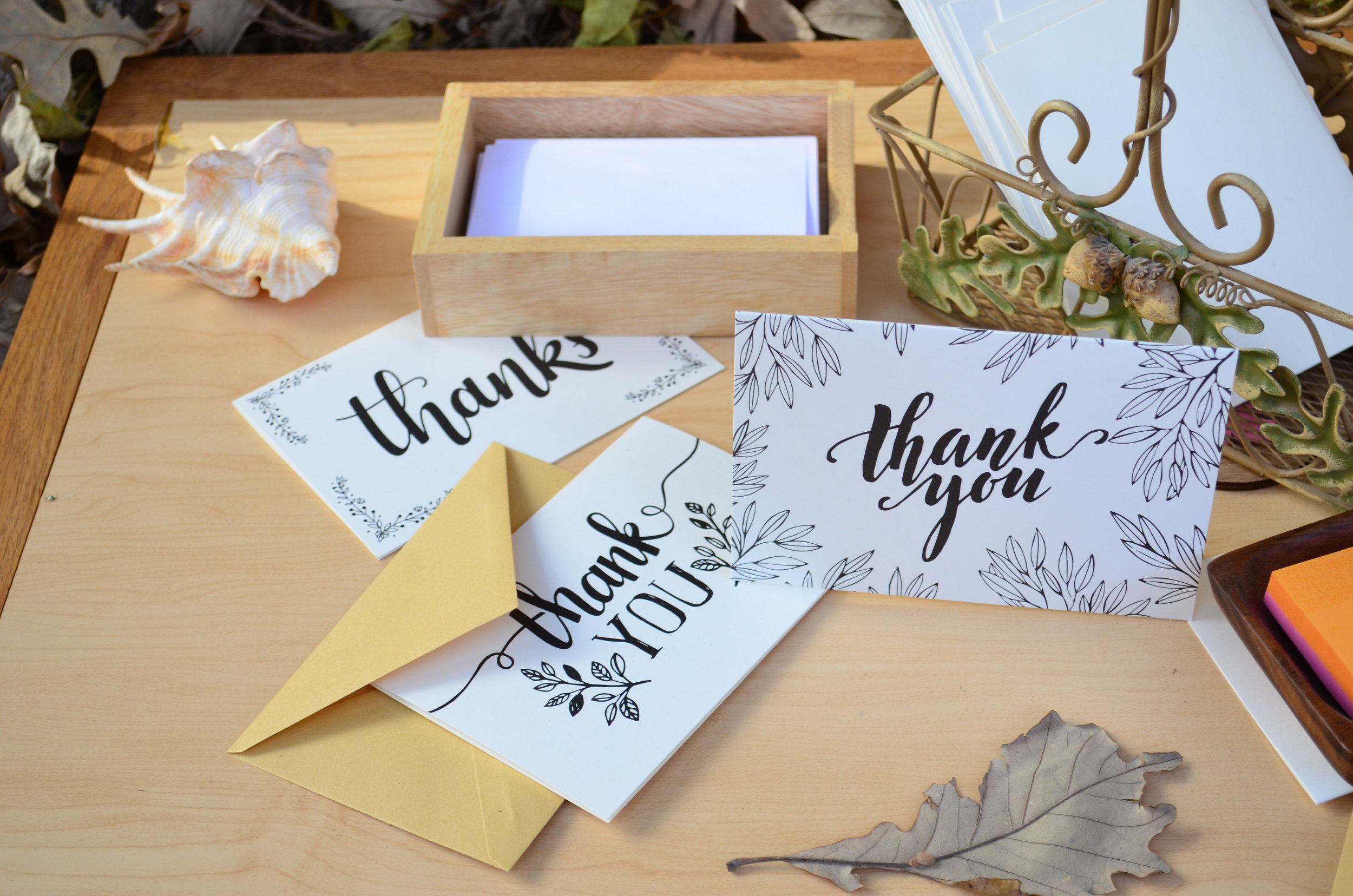 for Birthday 4x6 Thank You Cards 20 Pack Brown Craft Paper 4 Designs of Assorted Blank Thank You Greeting Cards with Envelopes Wedding Bridal/Baby Shower Celebrations