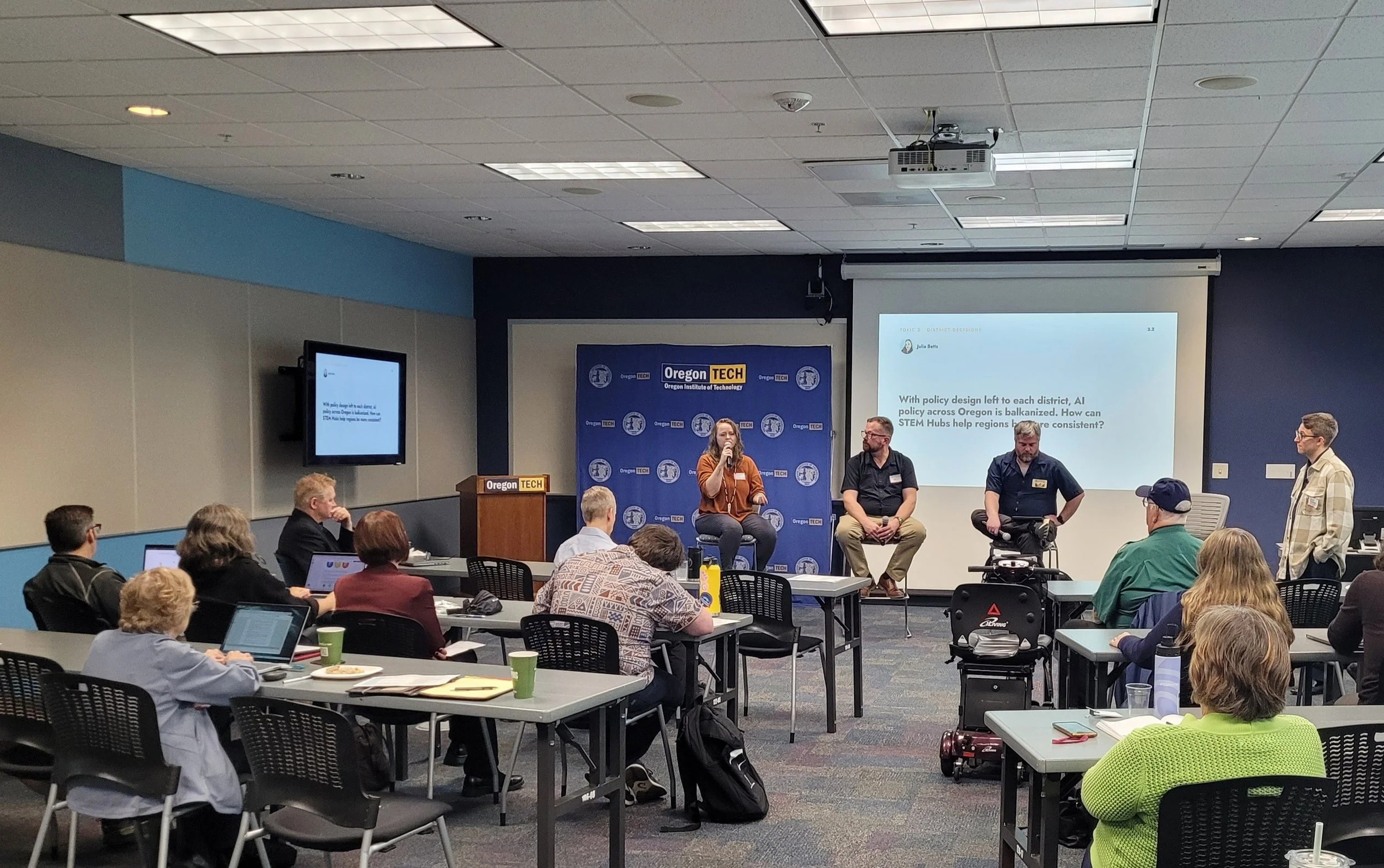 Speakers (L to R): Julia Betts, Nate Shelley, Judson Birkel, and Jacob Niebergall.
