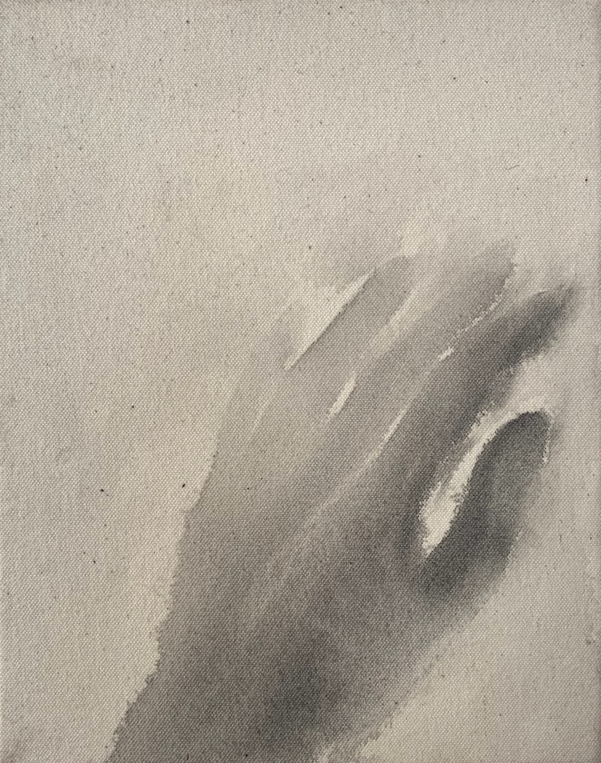 "Hiroshima/6," 1995, sumi ink on canvas, 8” x 10”
