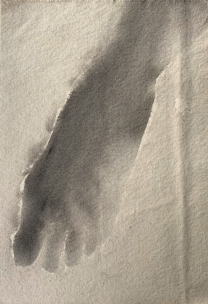 "Hiroshima/12," 1995, sumi ink on canvas, 12” x 8.5”
