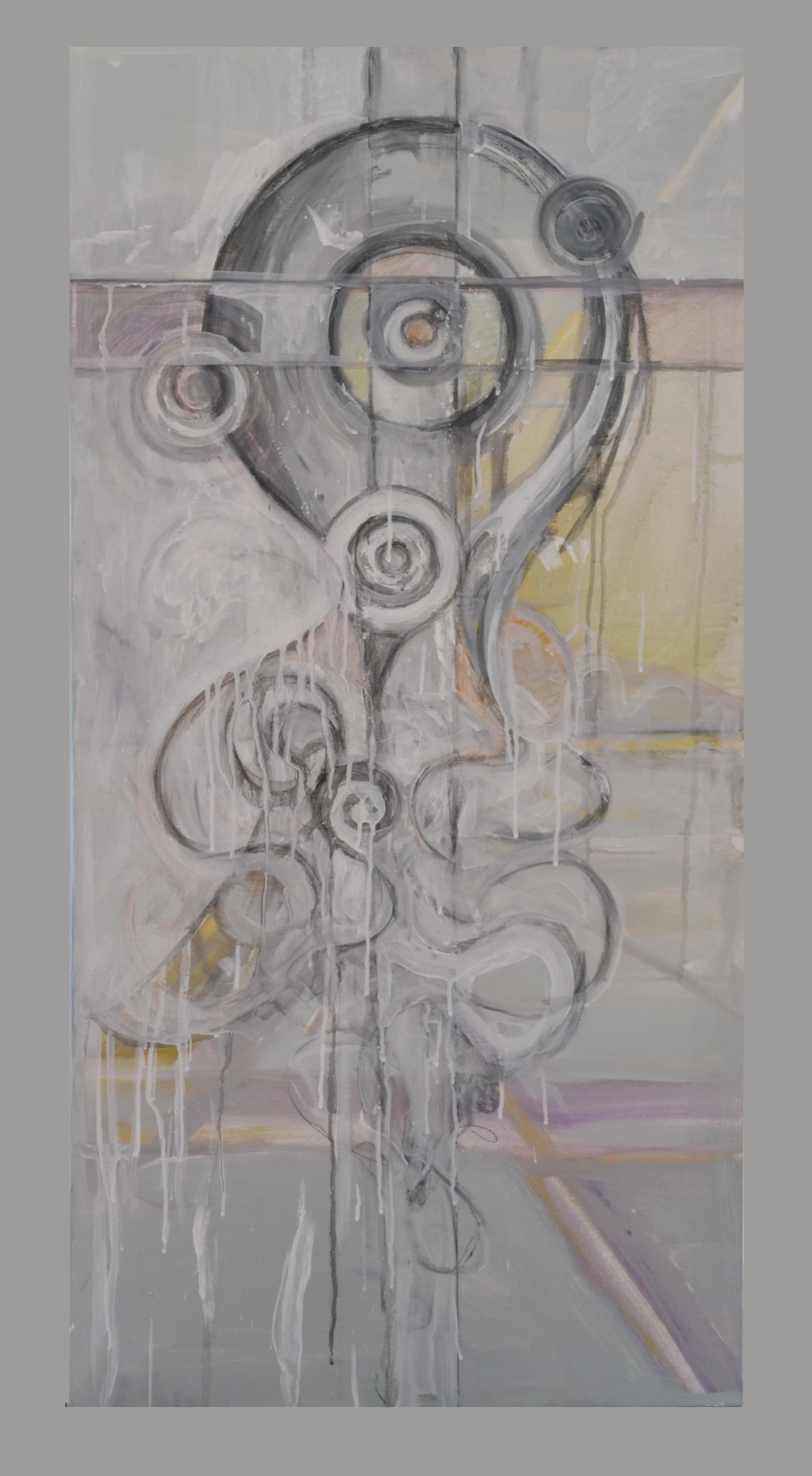 Cluster, Acrylic and Charcoal, 24, X 48 inches.jpg