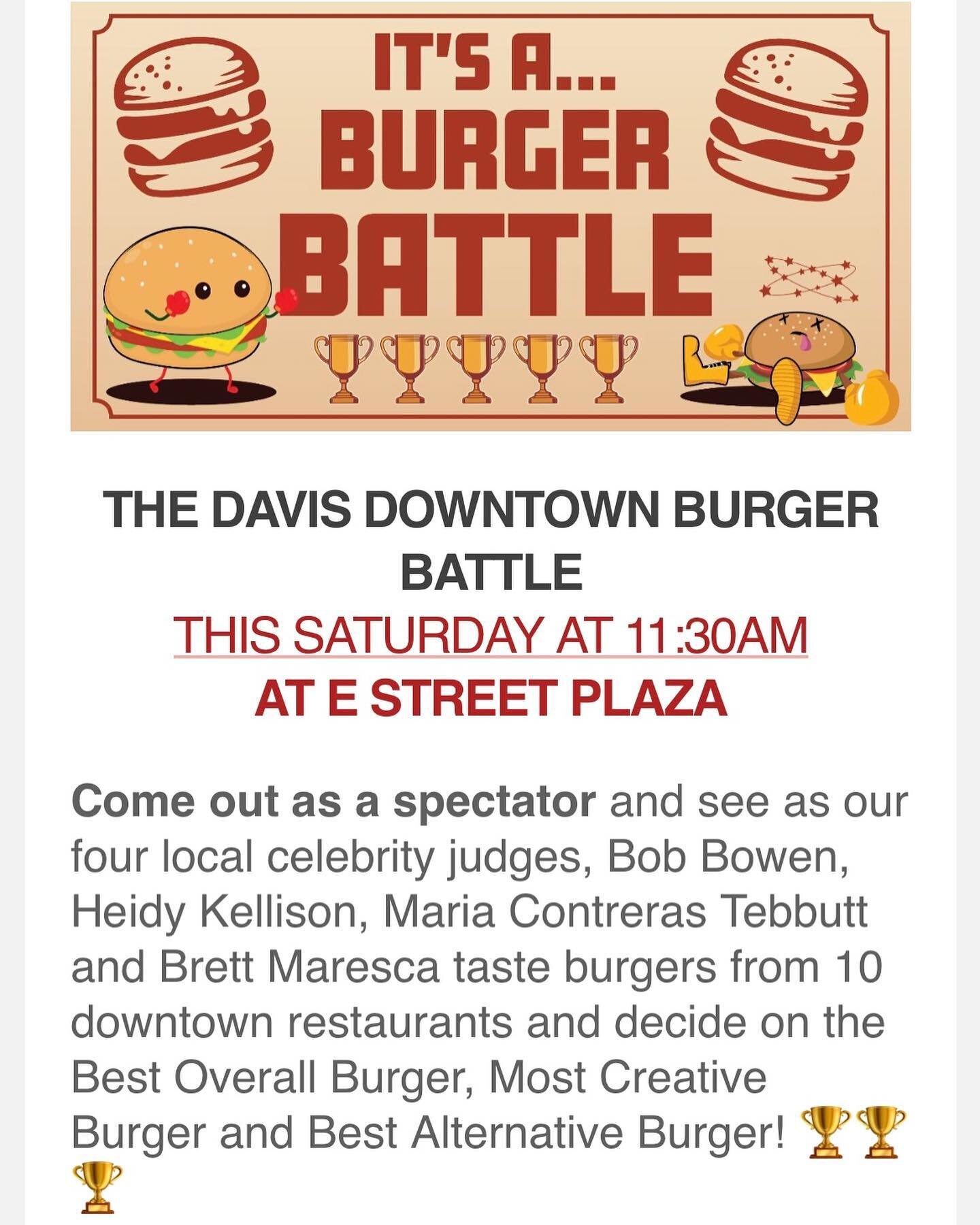 Coming to you live tomorrow and still deciding which maxi dress is up to the challenge. 10 🍔! #daviscalifornia #davisca #yolocounty #downtownnorcal #burgerbattle #saverestaurants