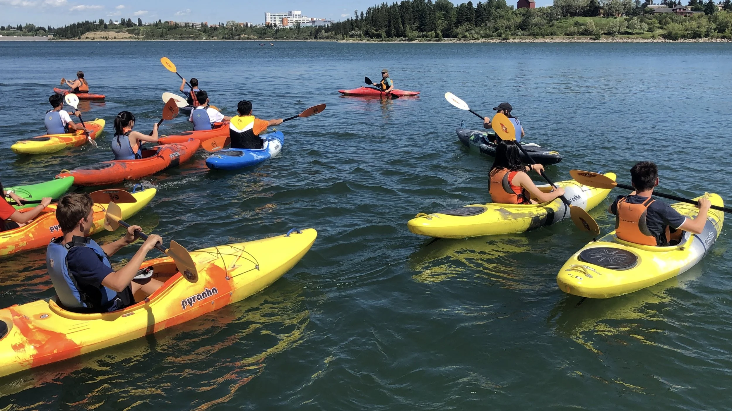 Cooling down in the Kayaks and Football! 
