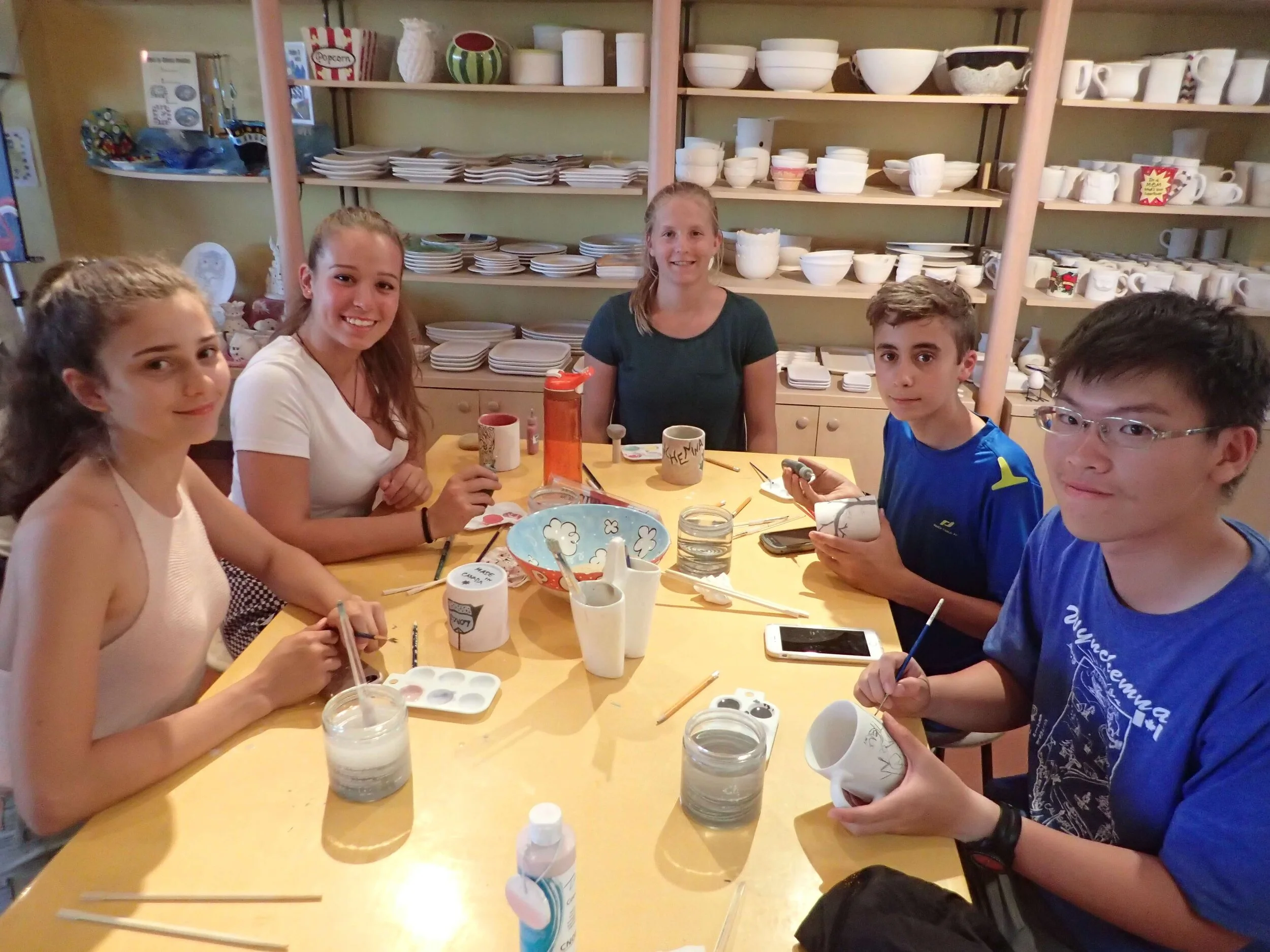 Grunting White Pelicans - July 29, 2016 - Paintball and Ceramic Painting