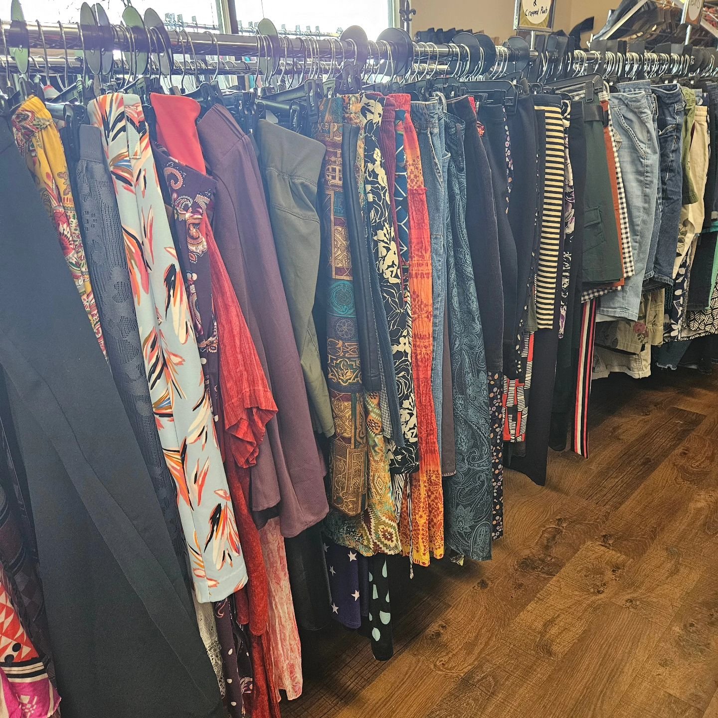 We currently have 198 shorts, capris, skorts skirts available with hundreds more to come in next 2 weeks. Stop in today to get ready for the summer. #plussizefashion #reducereuserecycle #summerlooks #asheville #wncmountains