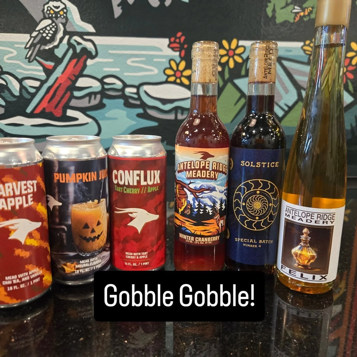 Thanksgiving is just around the corner, and MEAD is the perfect addition to a holiday feast. Here's Dan's picks for Thanksgiving. 

Harvest Apple, Tart Cherry, and Pumpkin Juice are all fantastic choices for a holiday feast,  or for watching the foot