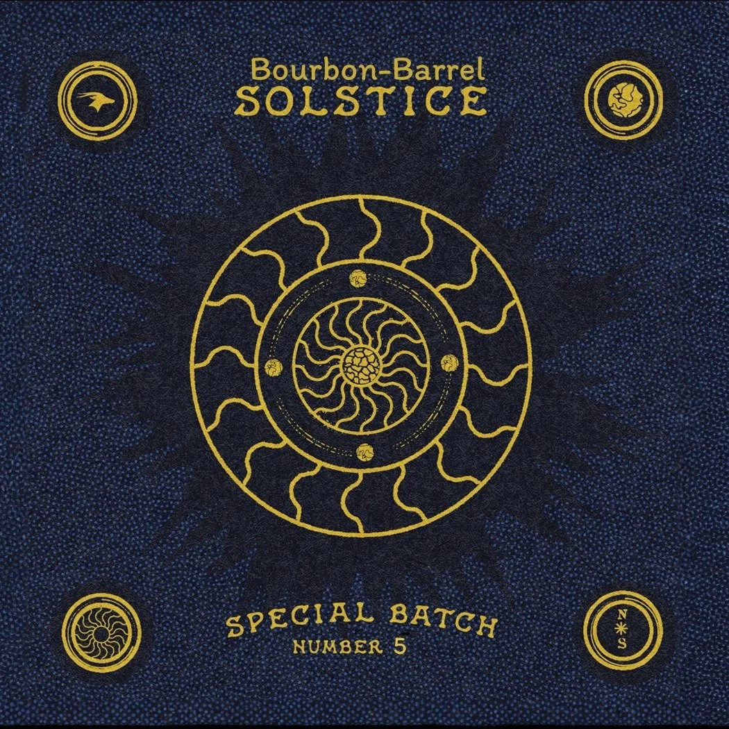Bourbon-Barrel Solstice is our special treat released once a year on the Winter Solstice. This award-winning recipe features Mulberry and Blackberry juice, orange blossom honey, and a kiss of spices from clove, cinnamon, and black pepper. Oak feature