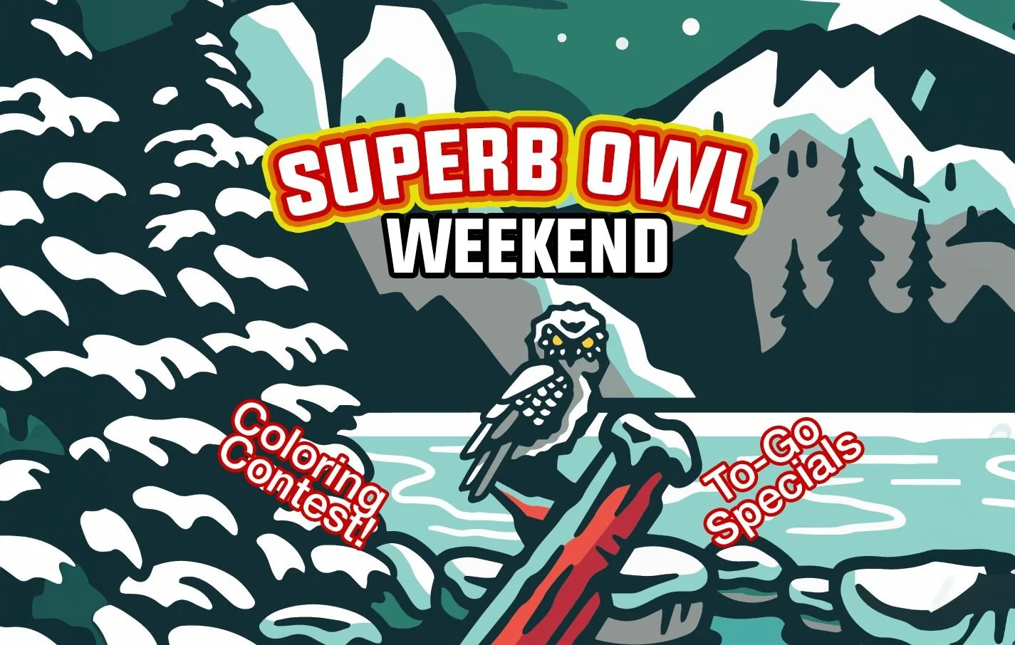 It's a SUPERB OWL weekend!

We have an owl coloring contest, top OWL wins one bottle or two cans of their choice! We also have $3 off 4-packs of cans OR  10% off two or more bottles. Make this an Antelope Ridge superb owl weekend!