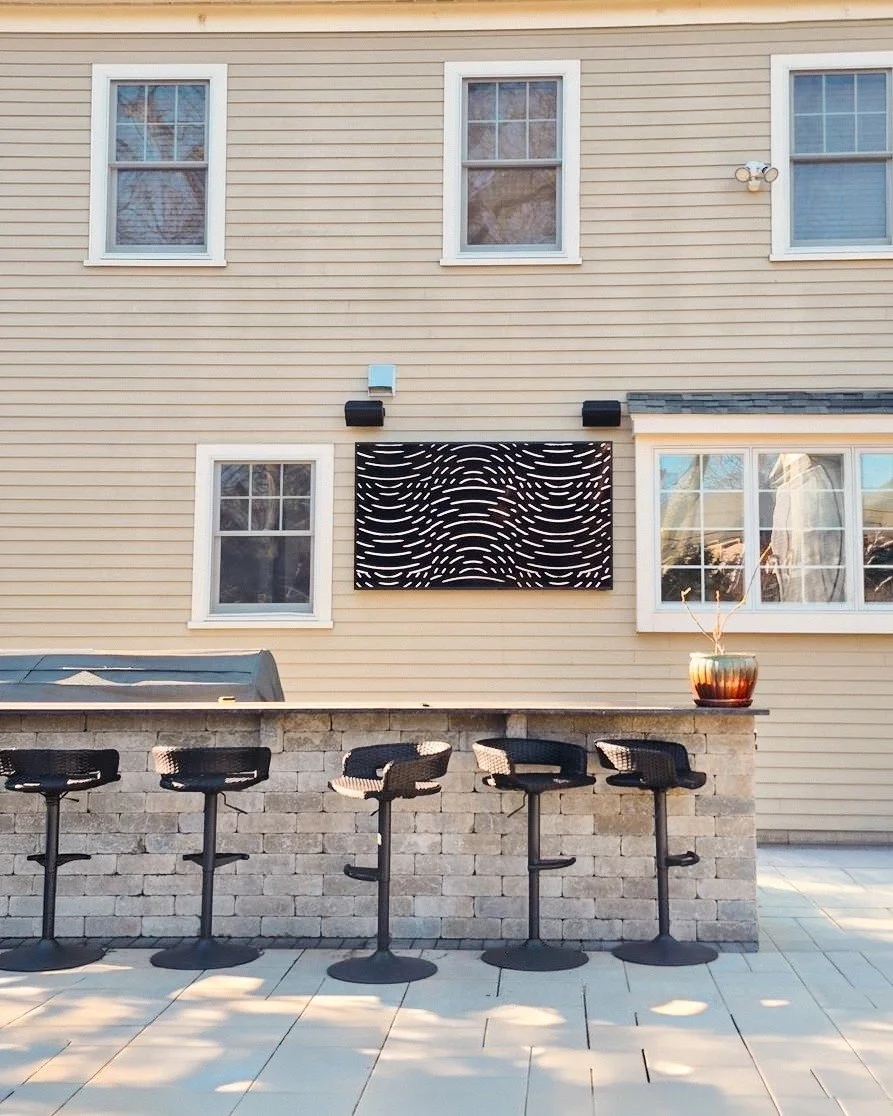 85&rdquo; Samsung Terrace TV with Sonos amp and speakers in Needham