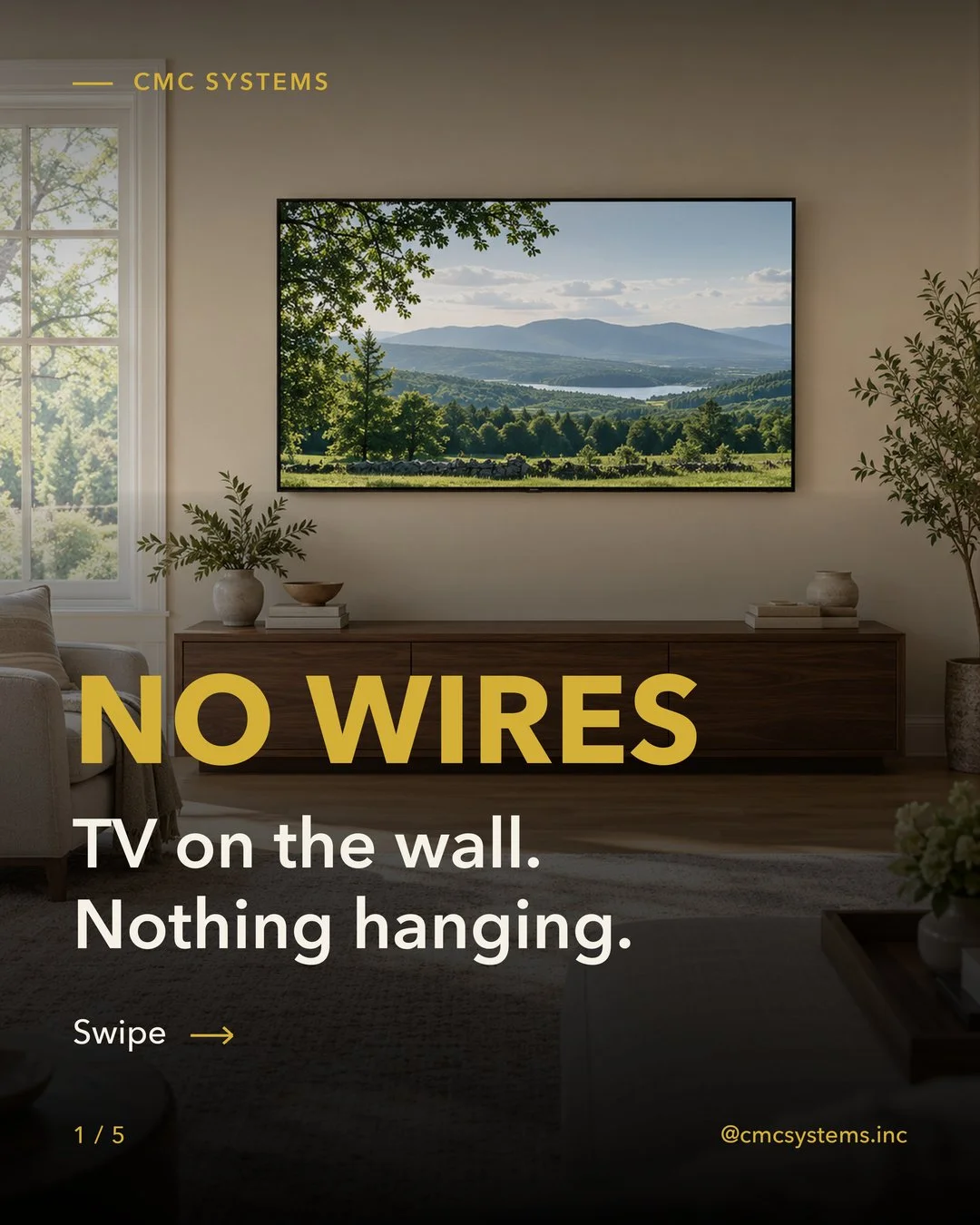 TV on the wall. No wires hanging below it.
CMC Systems plans a clean install for your Newton home.
We hide the cables and give the gear a place to go.
Free consult. (617) 322-4485
#newton #bostonhomes #tvmounting #hiddenwires #cmcsystems