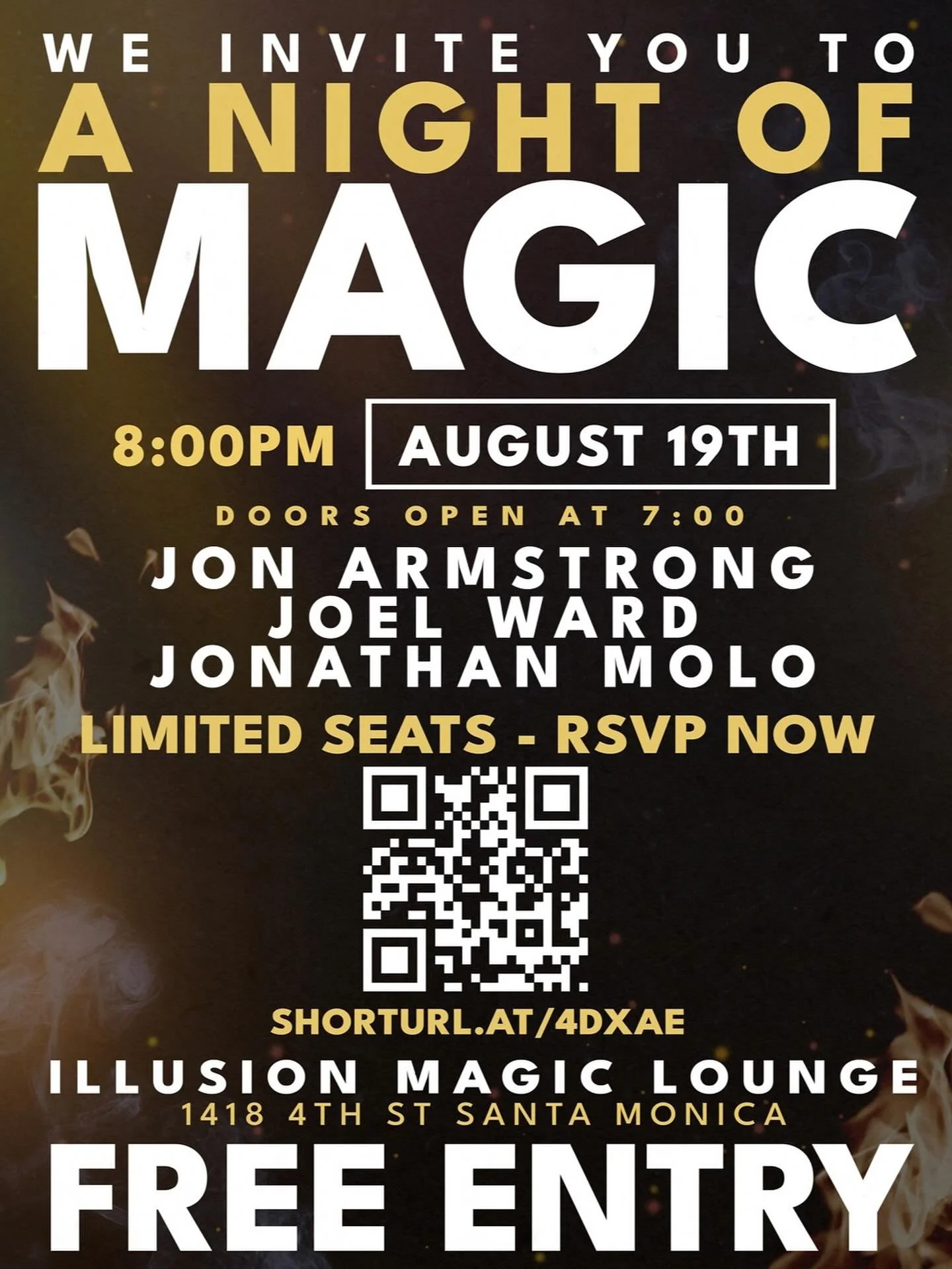 Join me next week for a FREE show in Santa Monica! Link in bio! ✨
.
.
.
#joelward #joelwardmagic #hollywoodmagician #corporatemagic #corporatemagician #sandiegomagician #losangelesmagician #orangecountymagician #santamonica #illusionmagiclounge